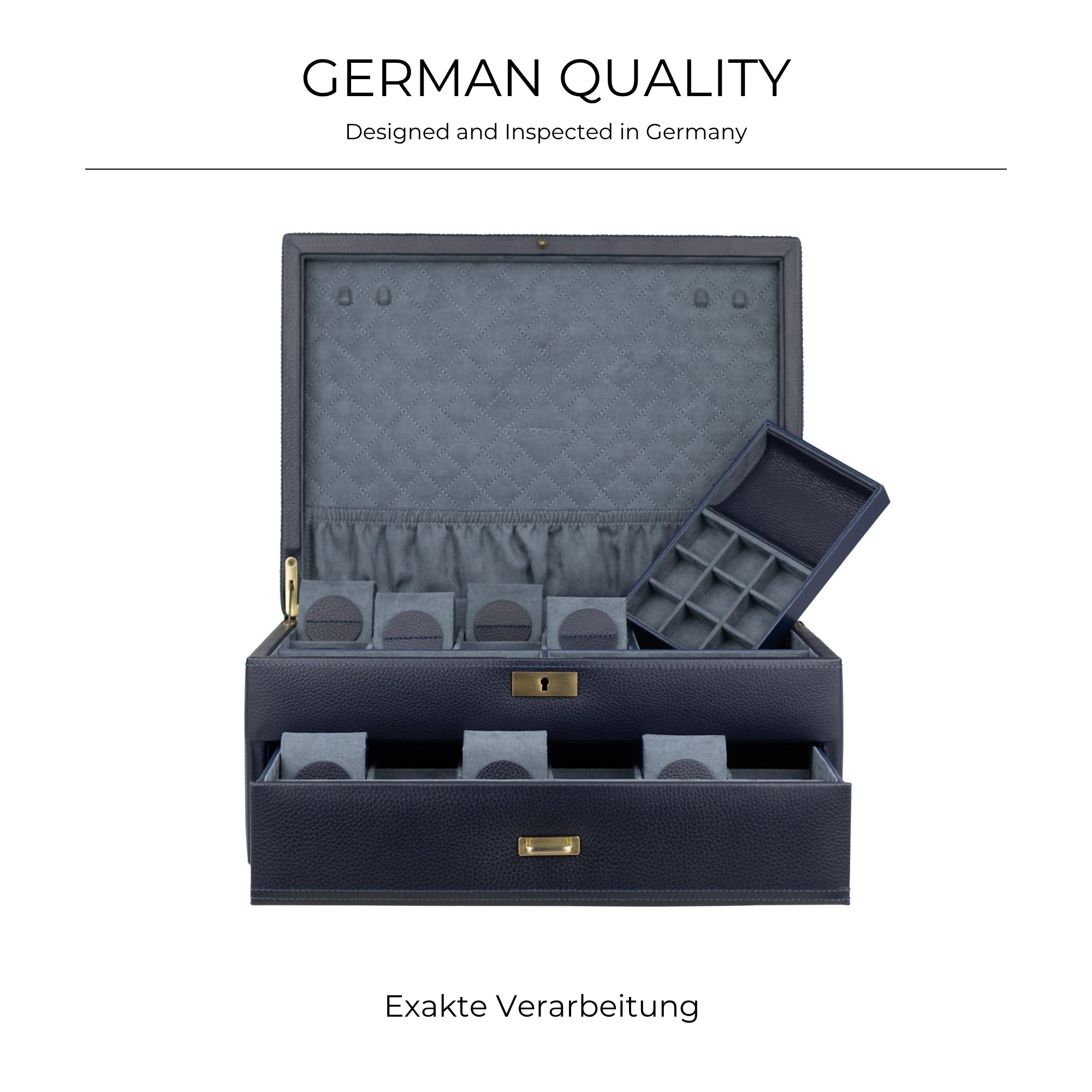 DYNASTY Große Uhrenbox für 20 Uhren aus Leder