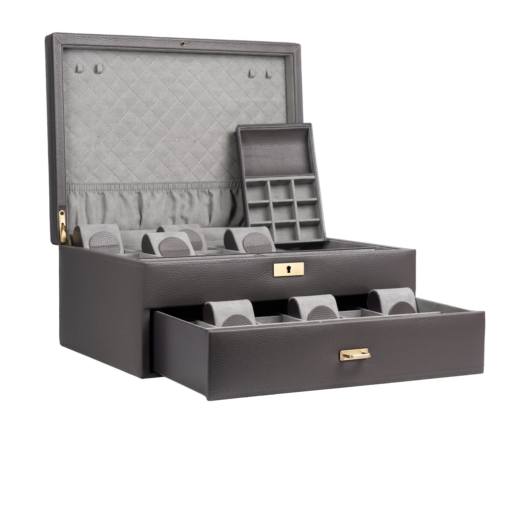 DYNASTY XXL Uhrenbox für 20 Uhren aus Leder