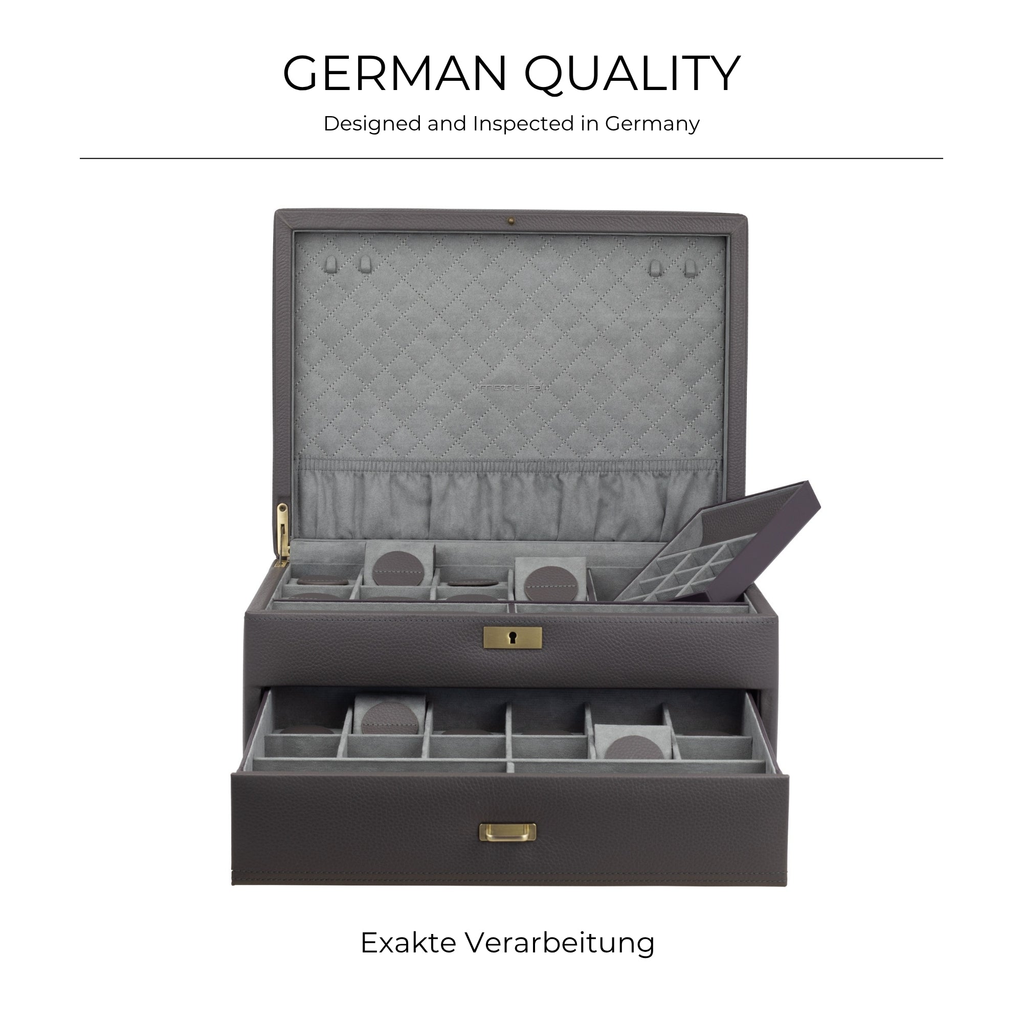 DYNASTY Große Uhrenbox für 20 Uhren aus Leder