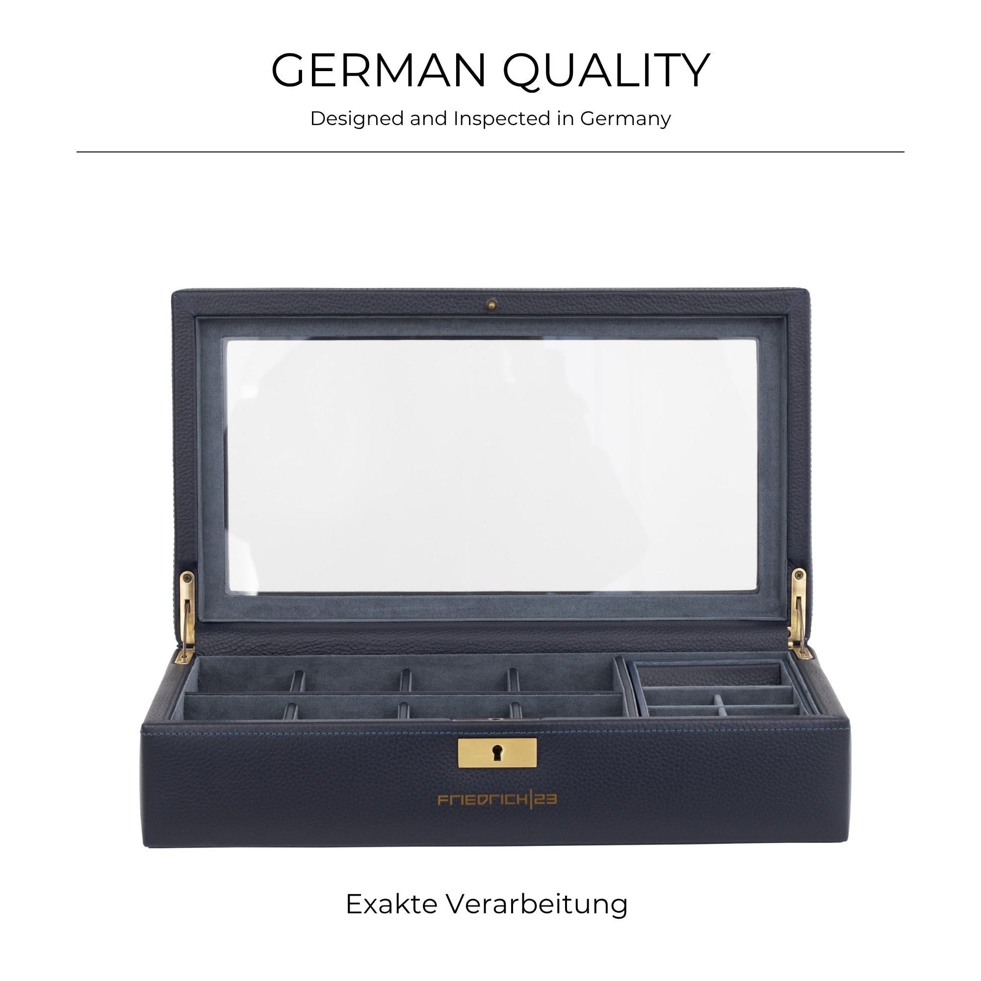 Dynasty watch box for 8 watches made of leather with glass