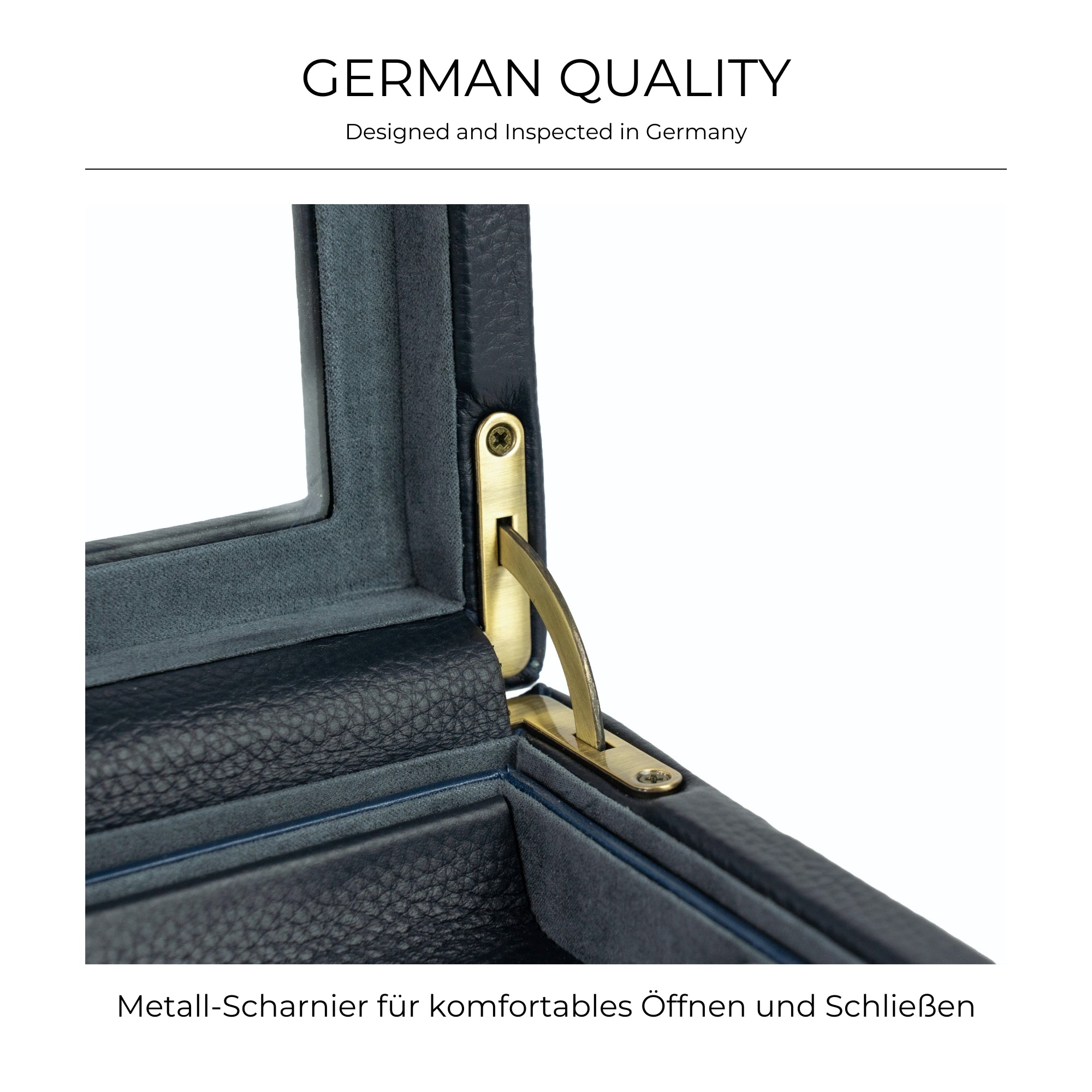 DYNASTY Uhrenbox für 8 Uhren aus Leder mit Glas