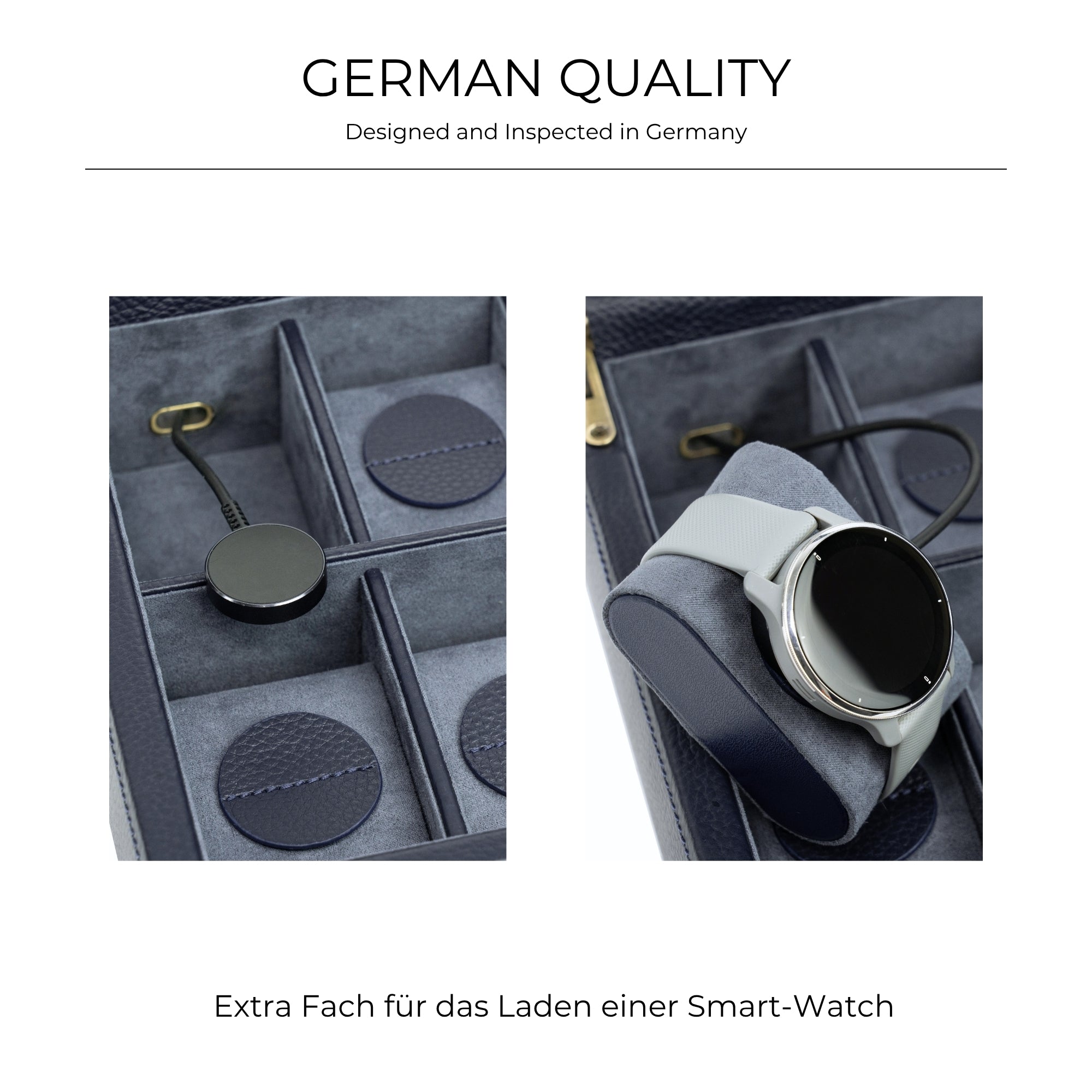 Dynasty watch box for 8 watches made of leather with glass