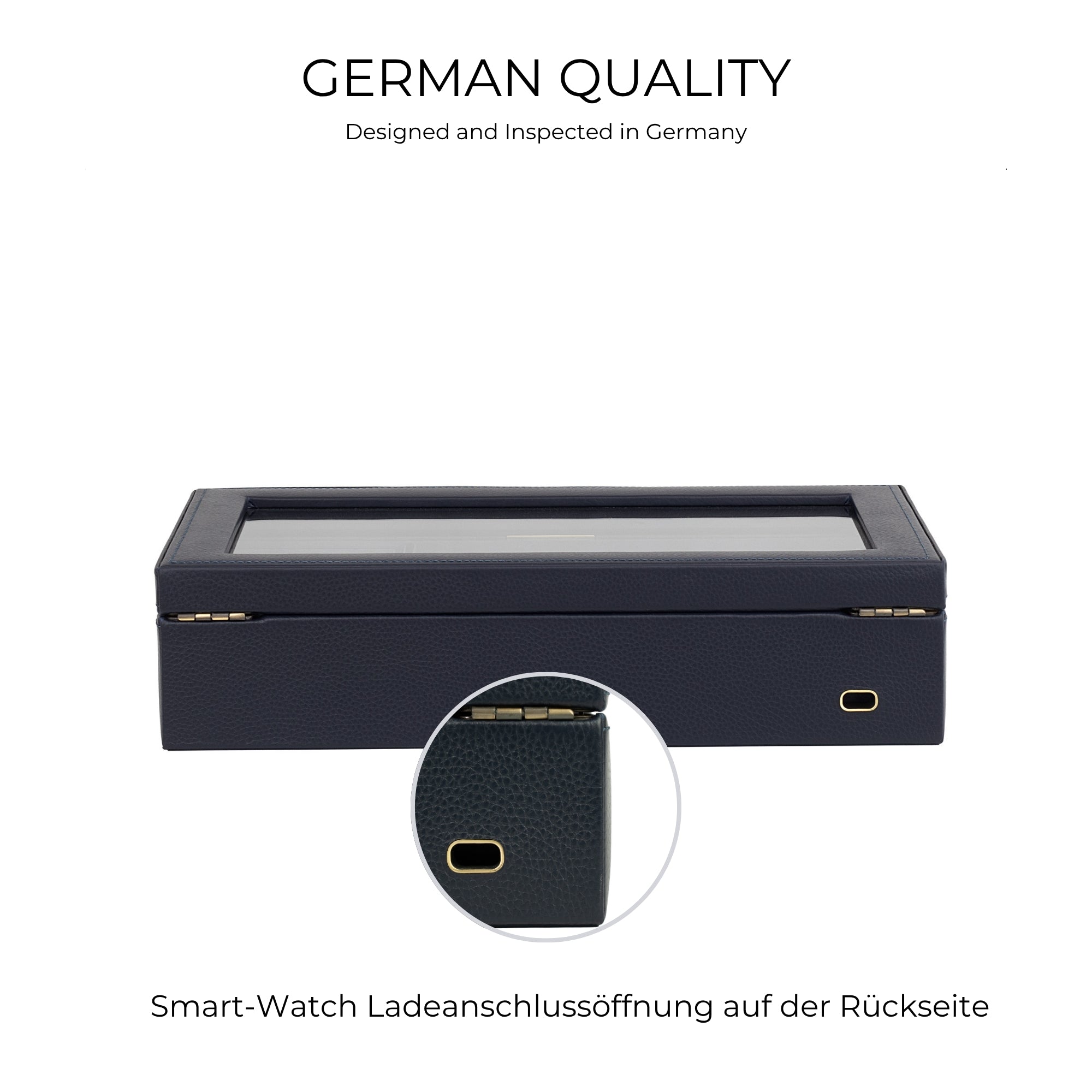 Dynasty watch box for 8 watches made of leather with glass