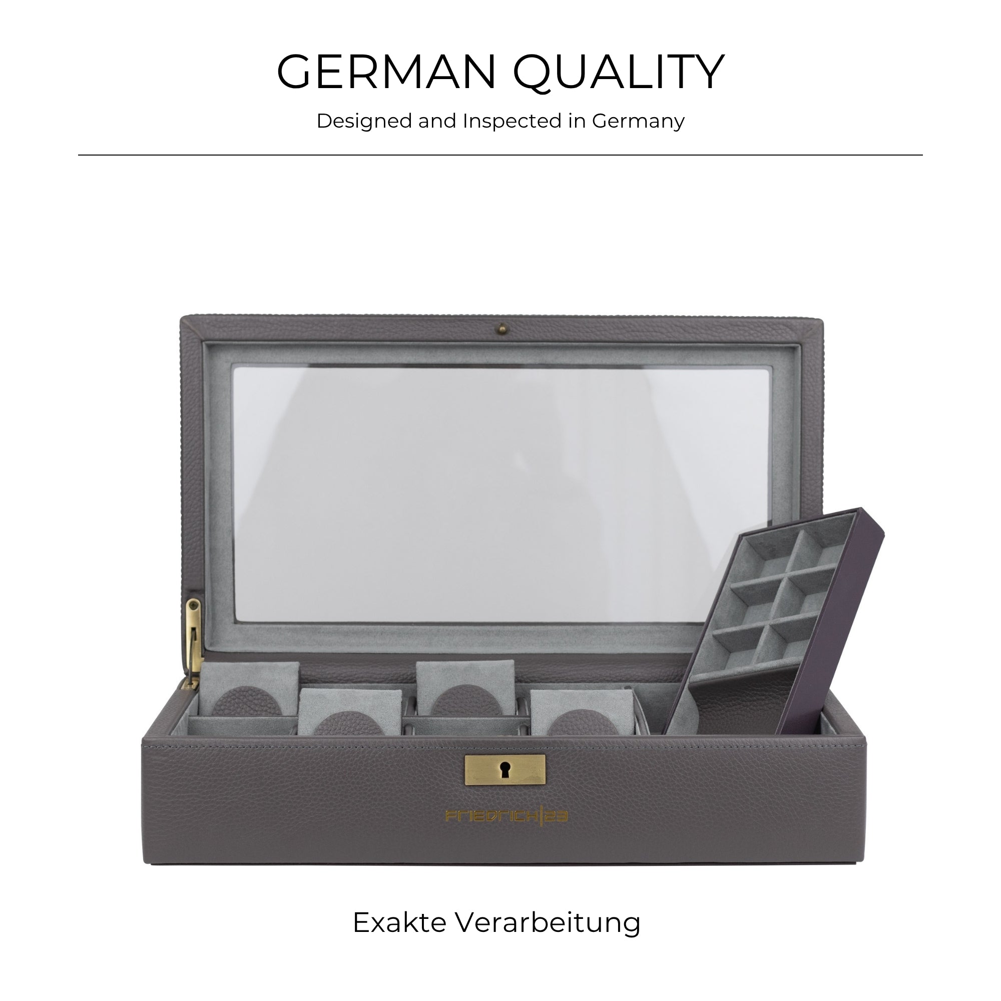 Dynasty watch box for 8 watches made of leather with glass
