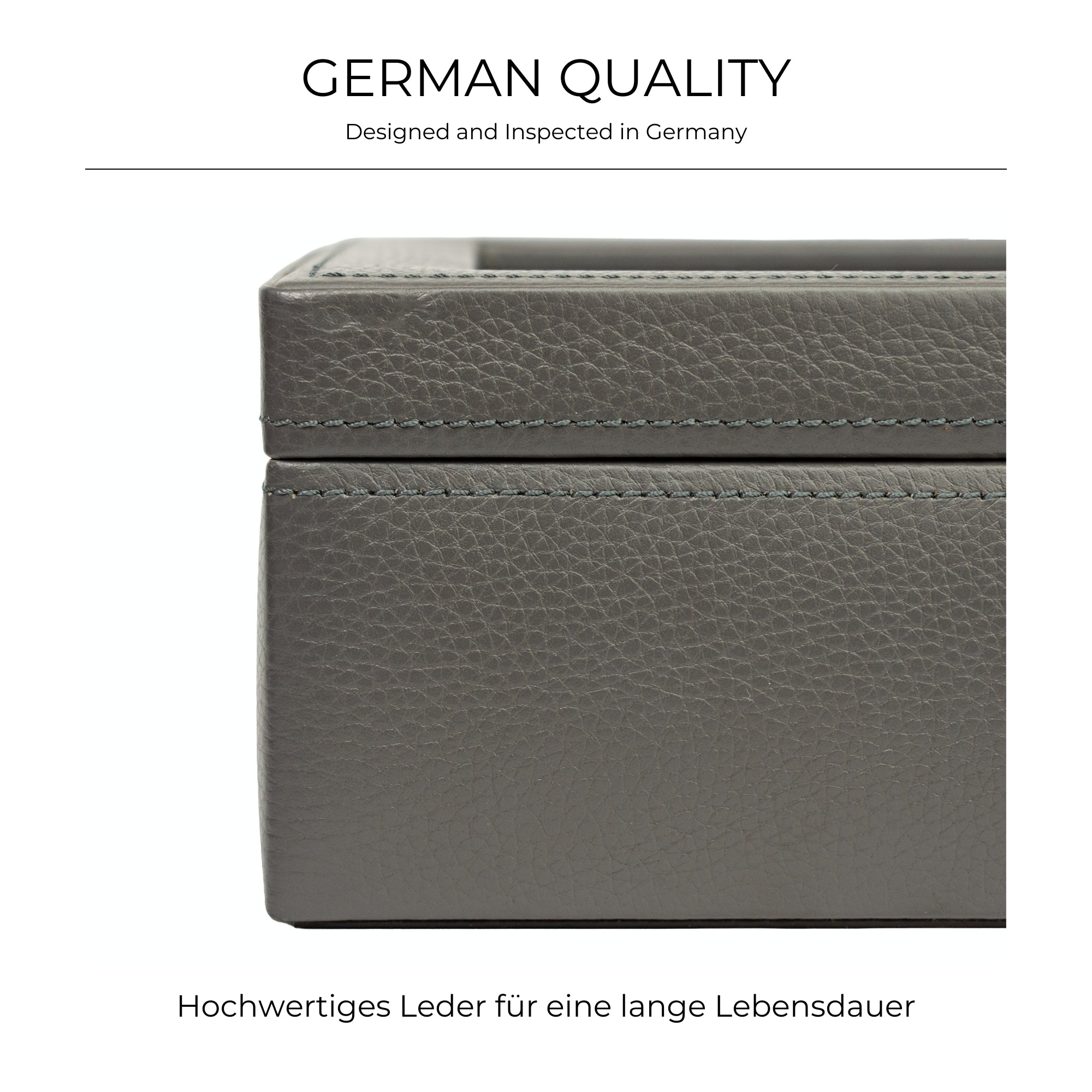 DYNASTY Uhrenbox für 8 Uhren aus Leder mit Glas