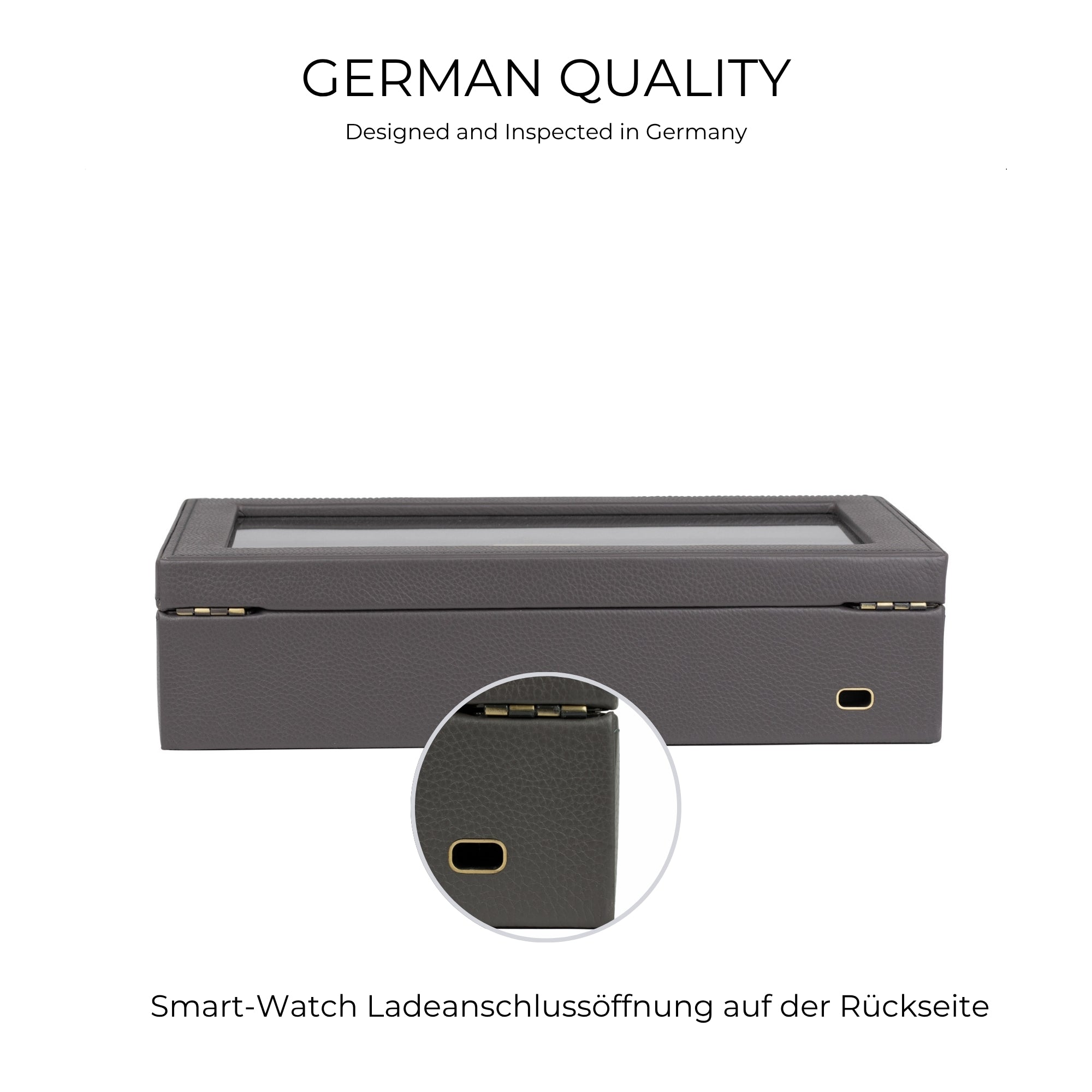 Dynasty watch box for 8 watches made of leather with glass