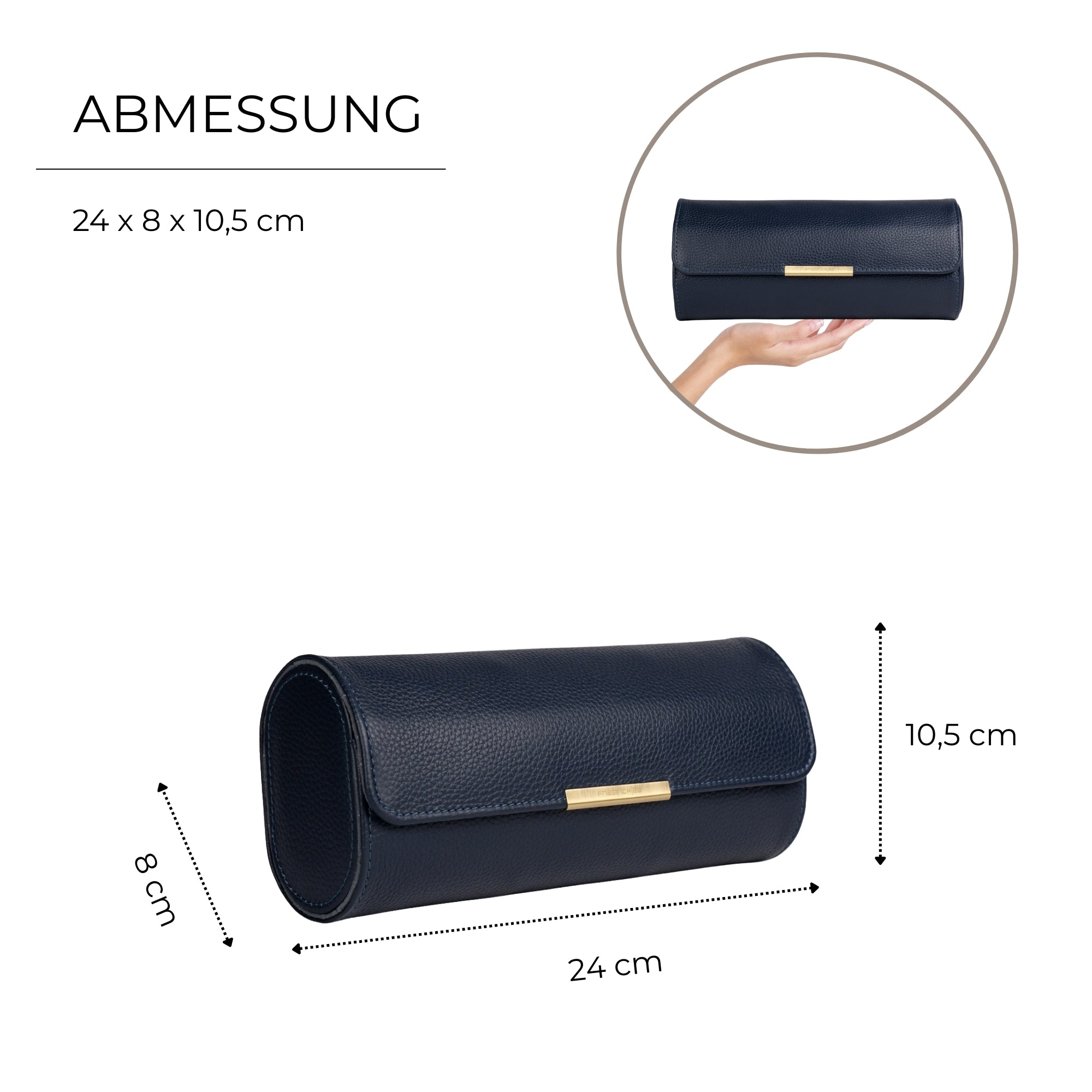 DYNASTY Uhrenrolle für 3 Uhren aus Leder