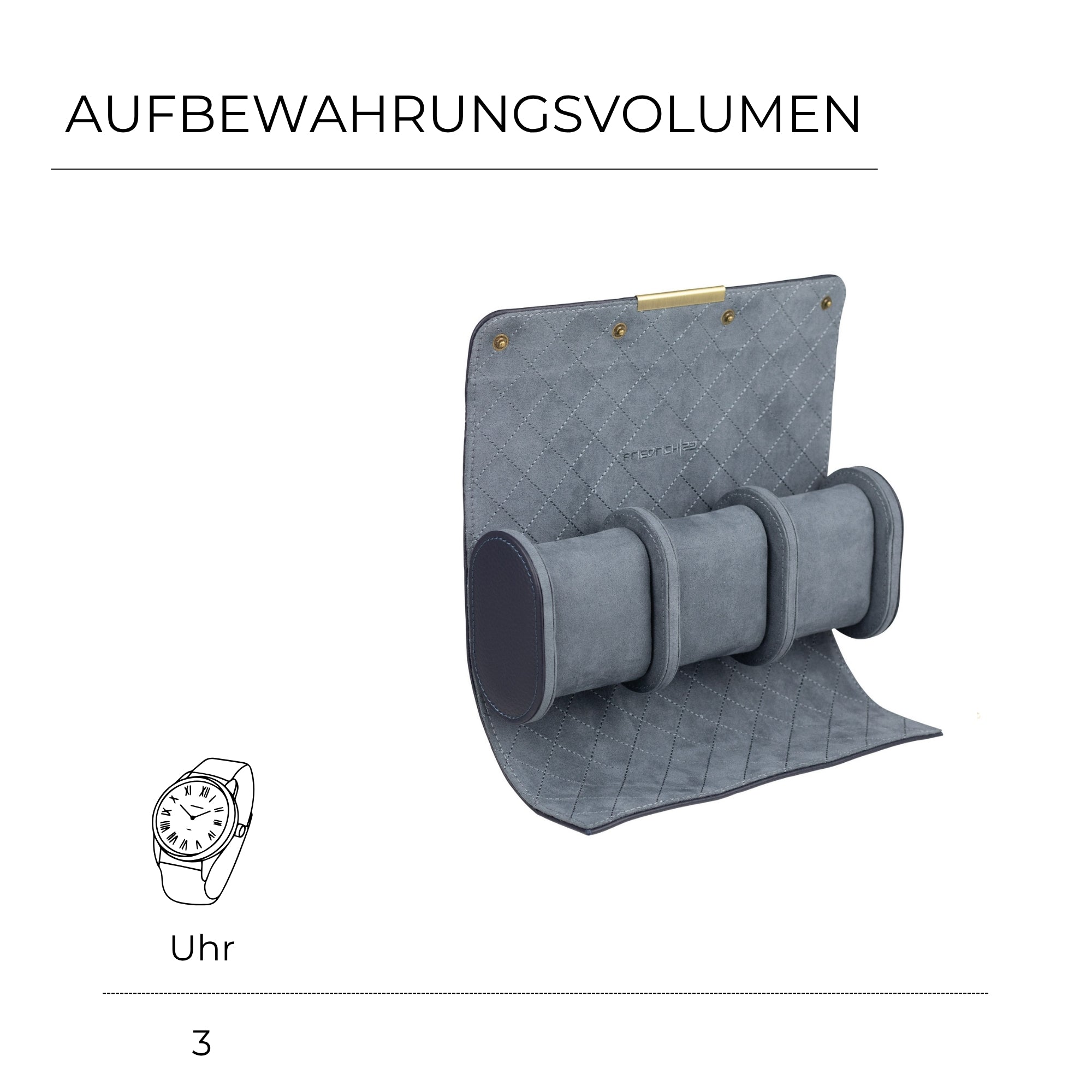 DYNASTY Uhrenrolle für 3 Uhren aus Leder