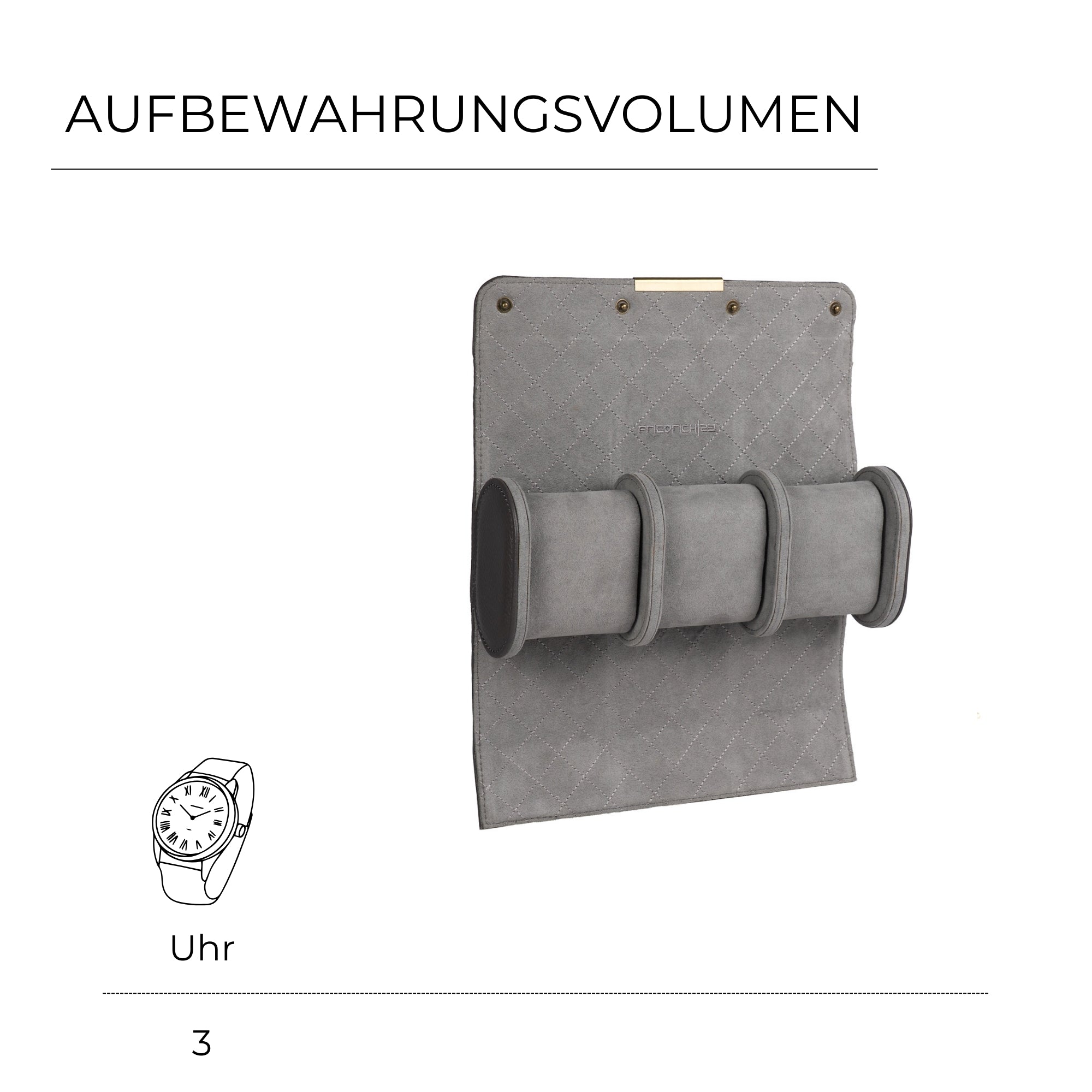 DYNASTY Uhrenrolle für 3 Uhren aus Leder