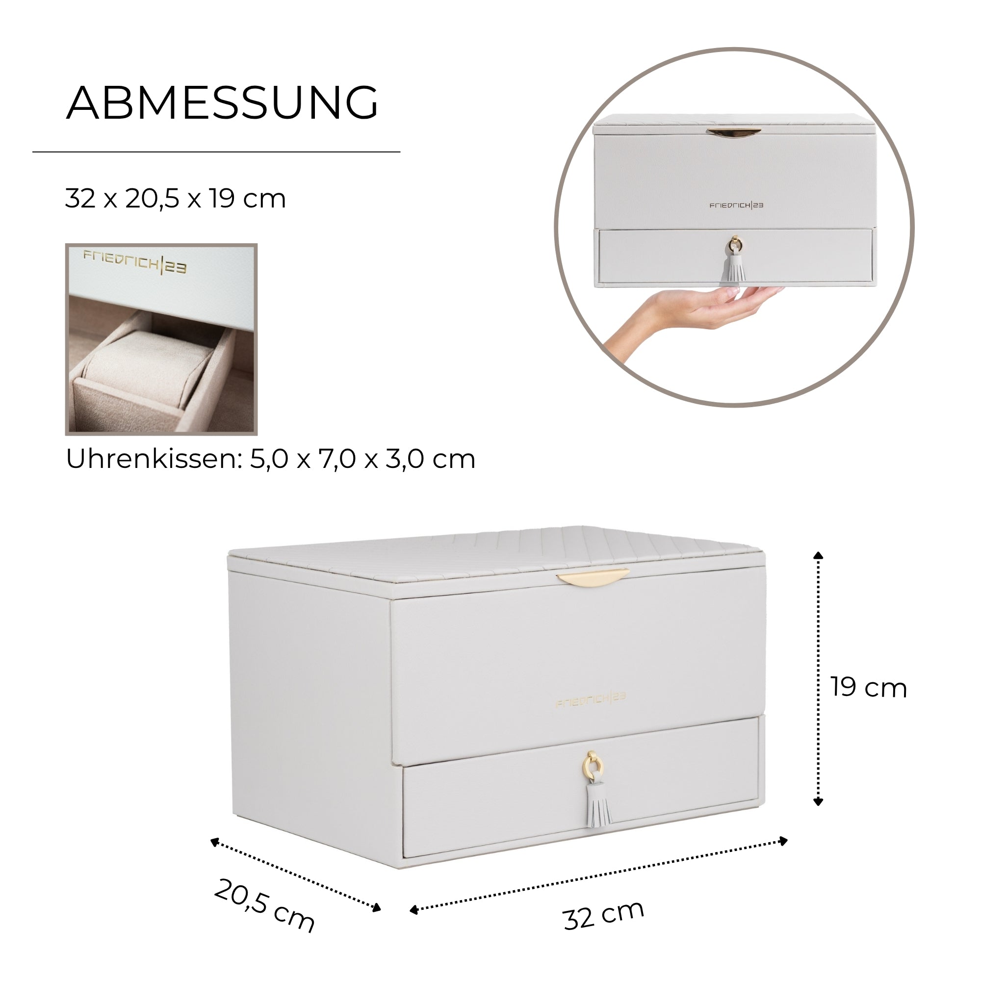 AURORA Großer Jubiläums-Schmuckkasten aus Leder