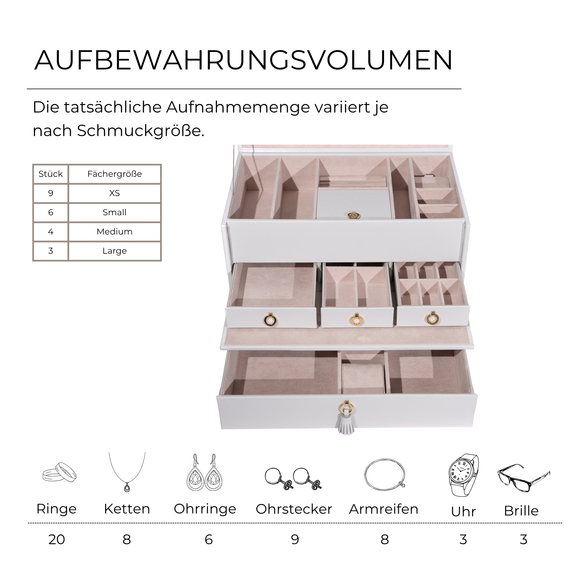 AURORA Großer Jubiläums-Schmuckkasten aus Leder