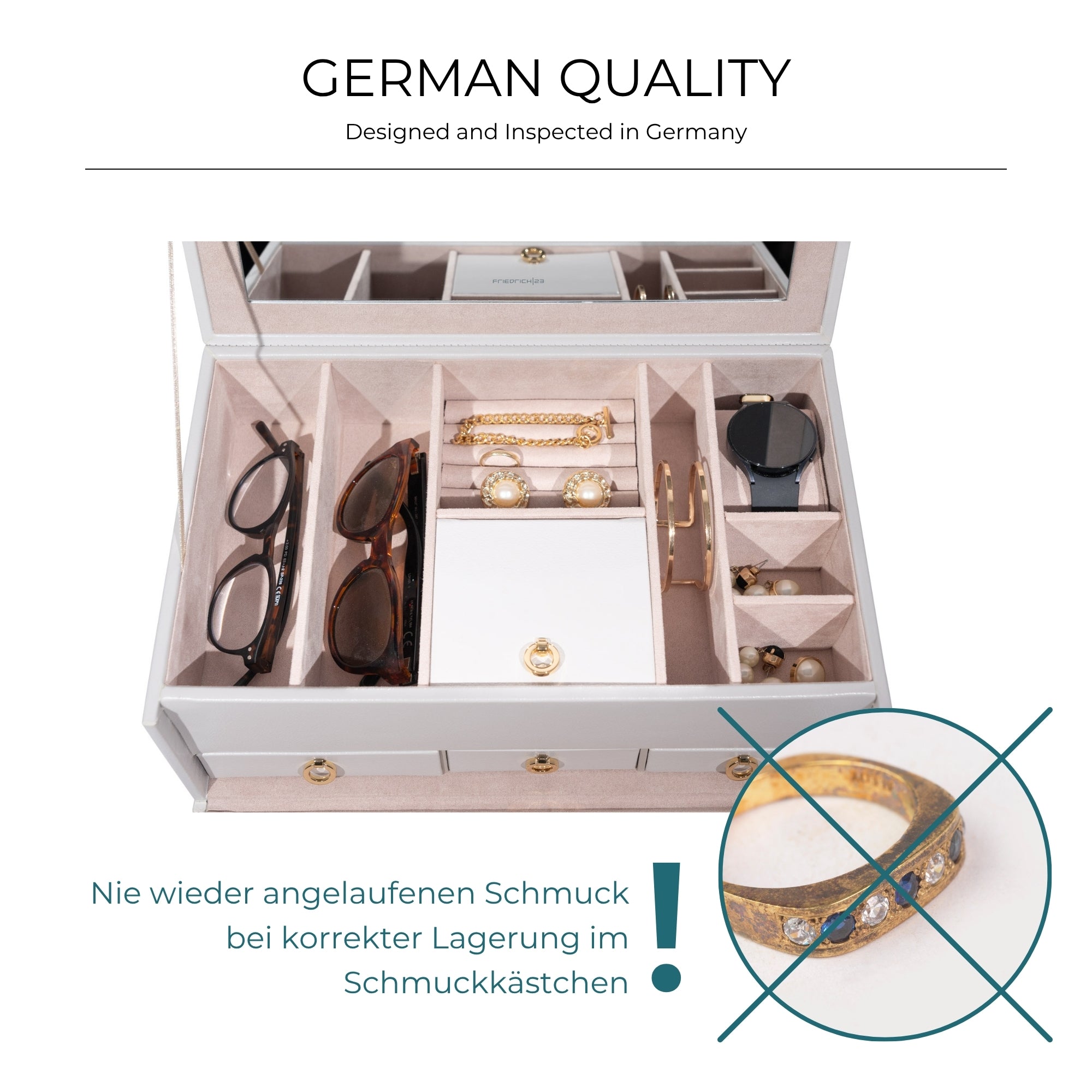 AURORA Großer Jubiläums-Schmuckkasten aus Leder