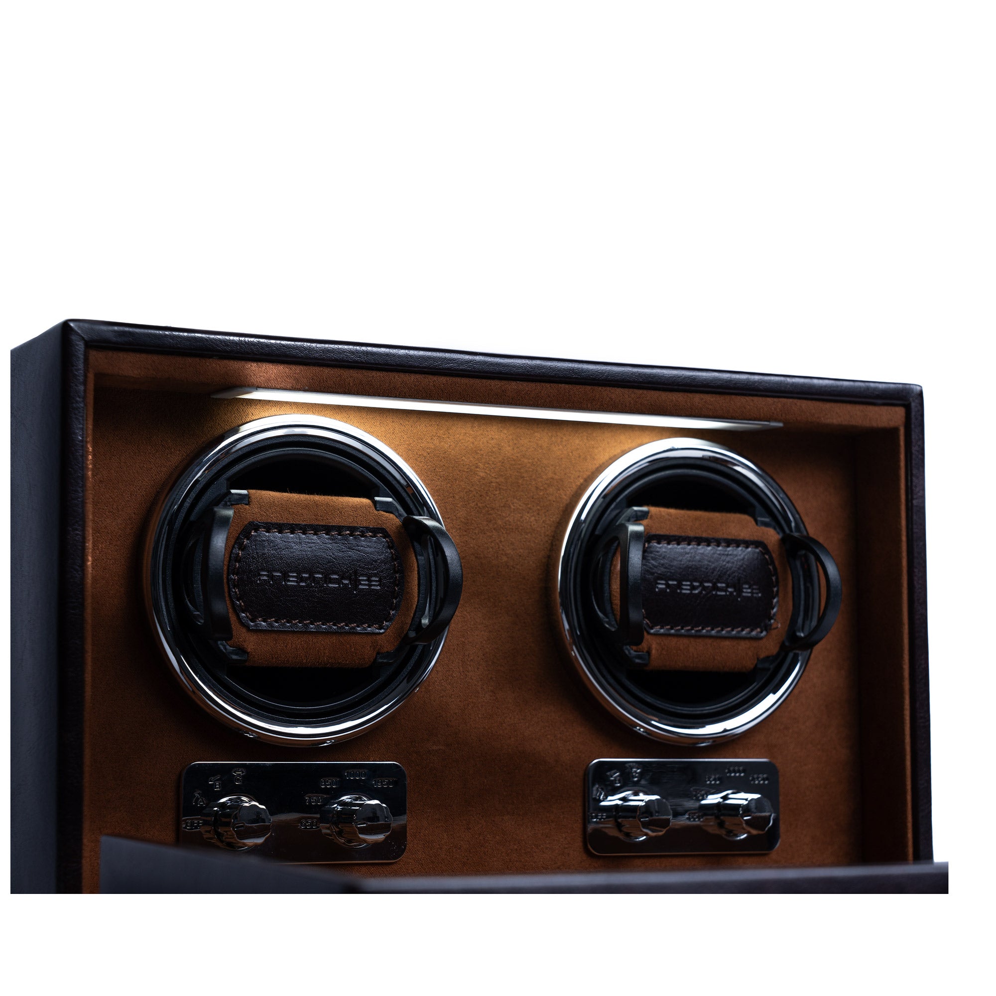 Bond watch winder for 2 watches with LED lighting
