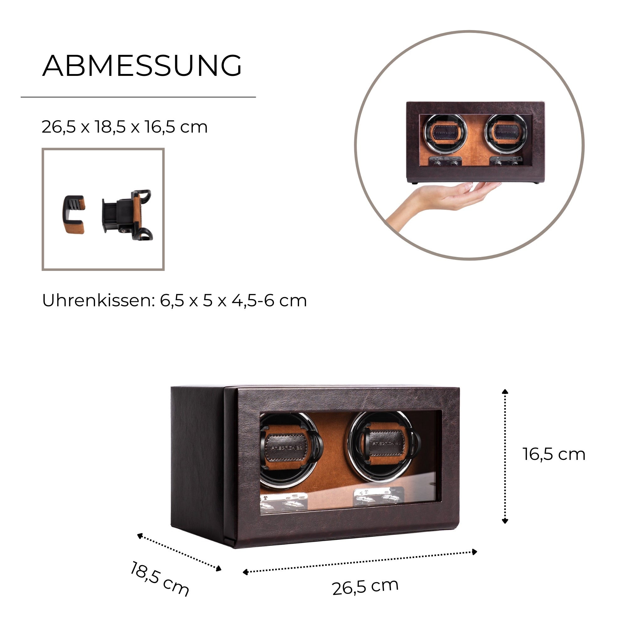 BOND Uhrenbeweger für 2 Uhren mit LED Beleuchtung