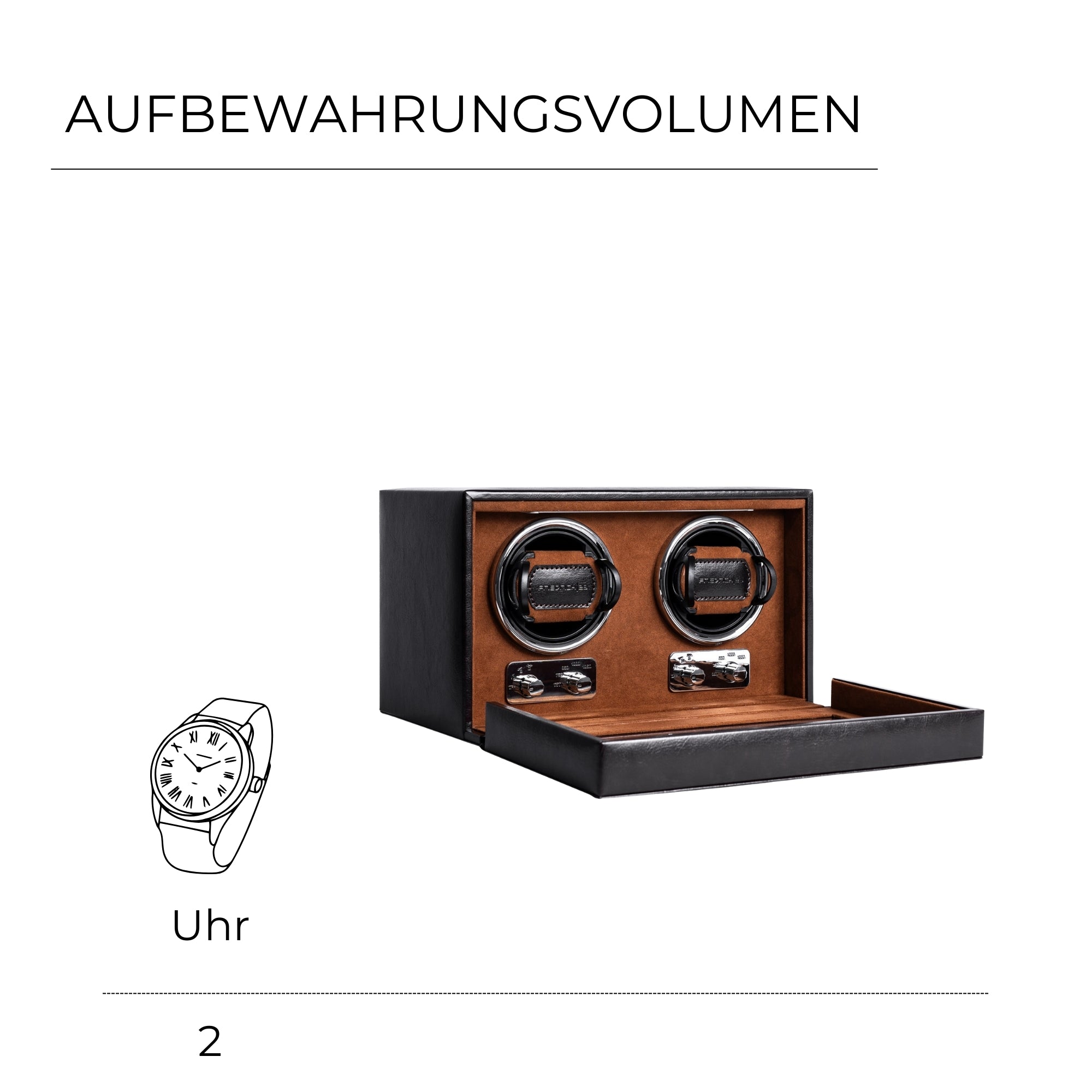 BOND Uhrenbeweger für 2 Uhren mit LED Beleuchtung