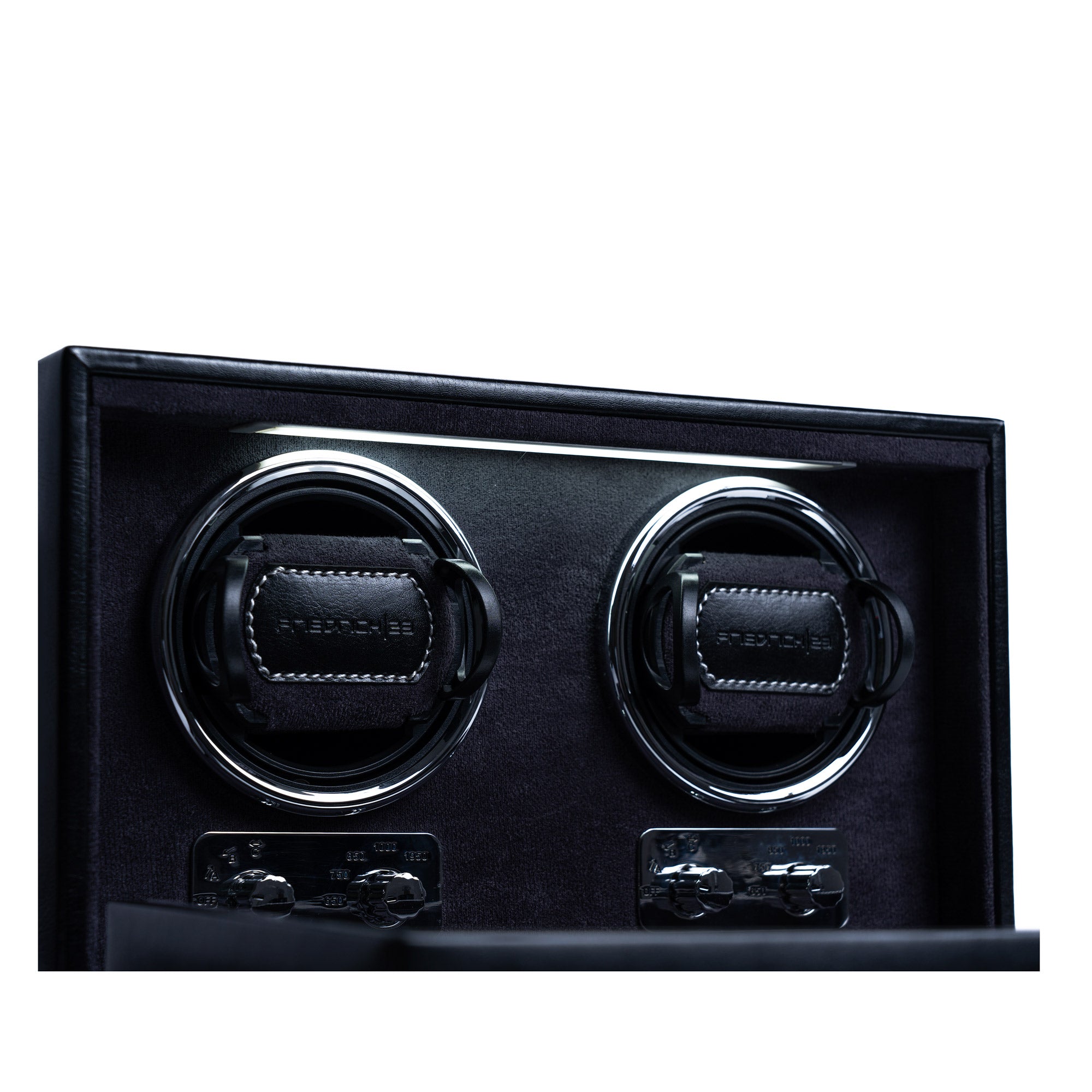 Bond watch winder for 2 watches with LED lighting