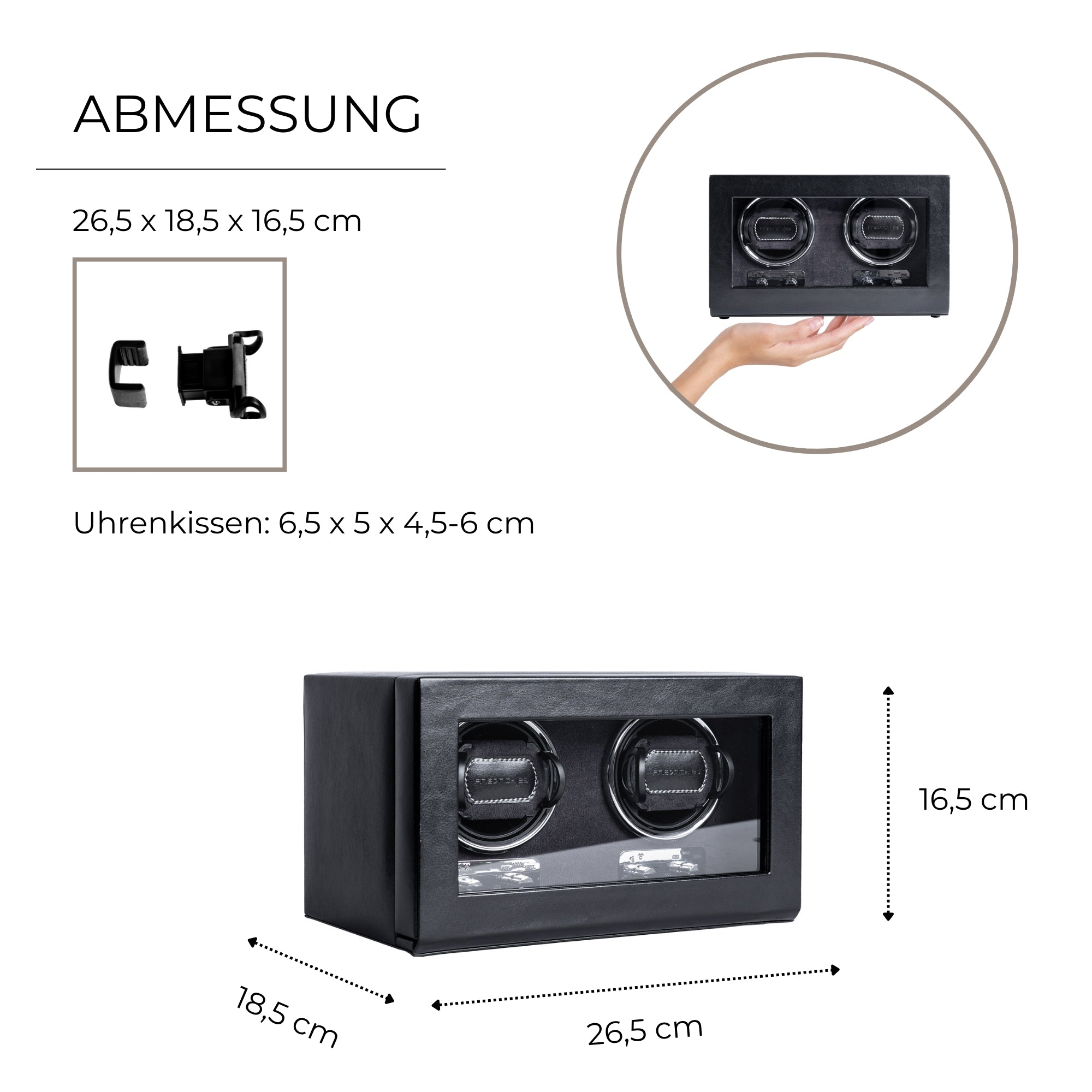 BOND Uhrenbeweger für 2 Uhren mit LED Beleuchtung