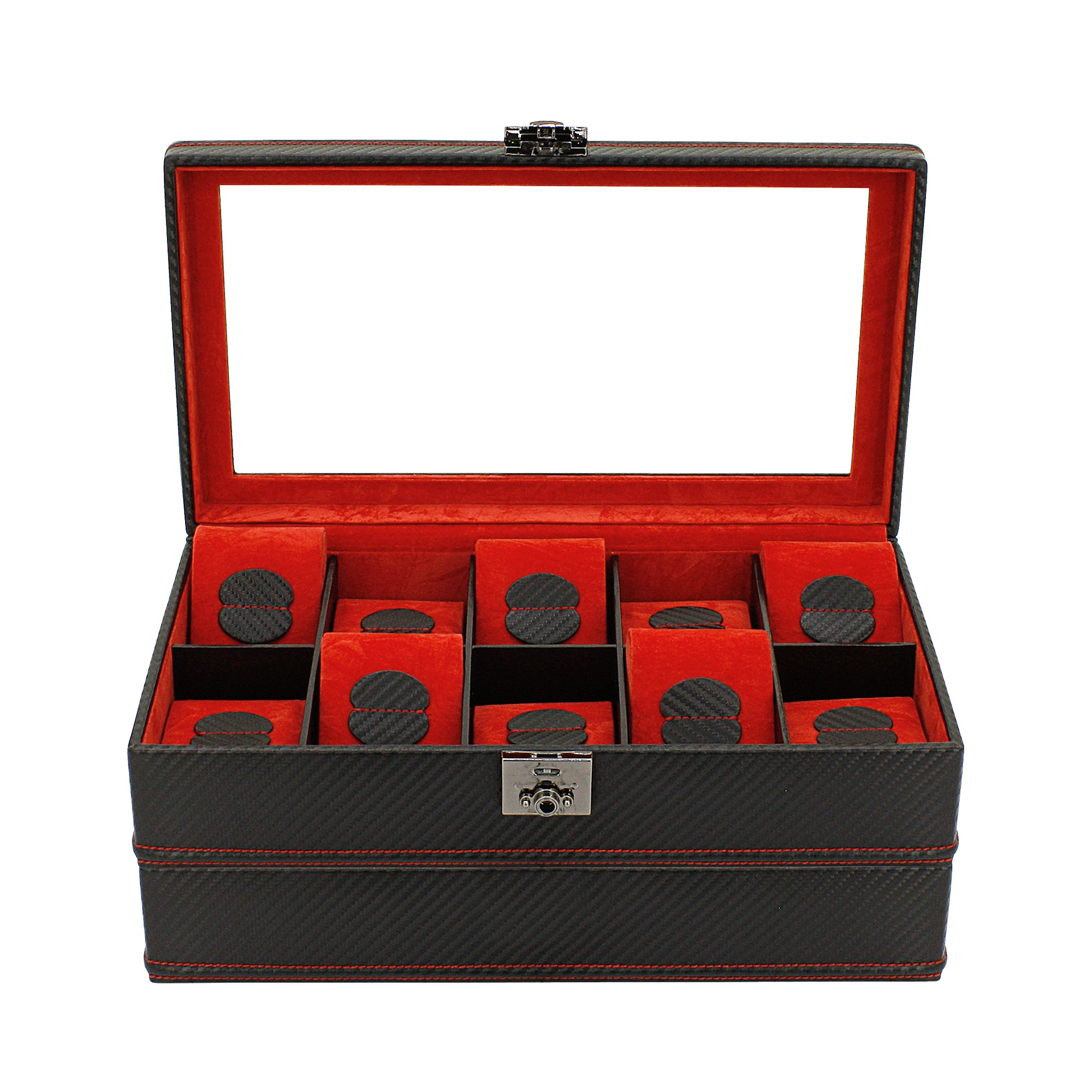 Carbon: Large watch box for 20 watches including expansion module
