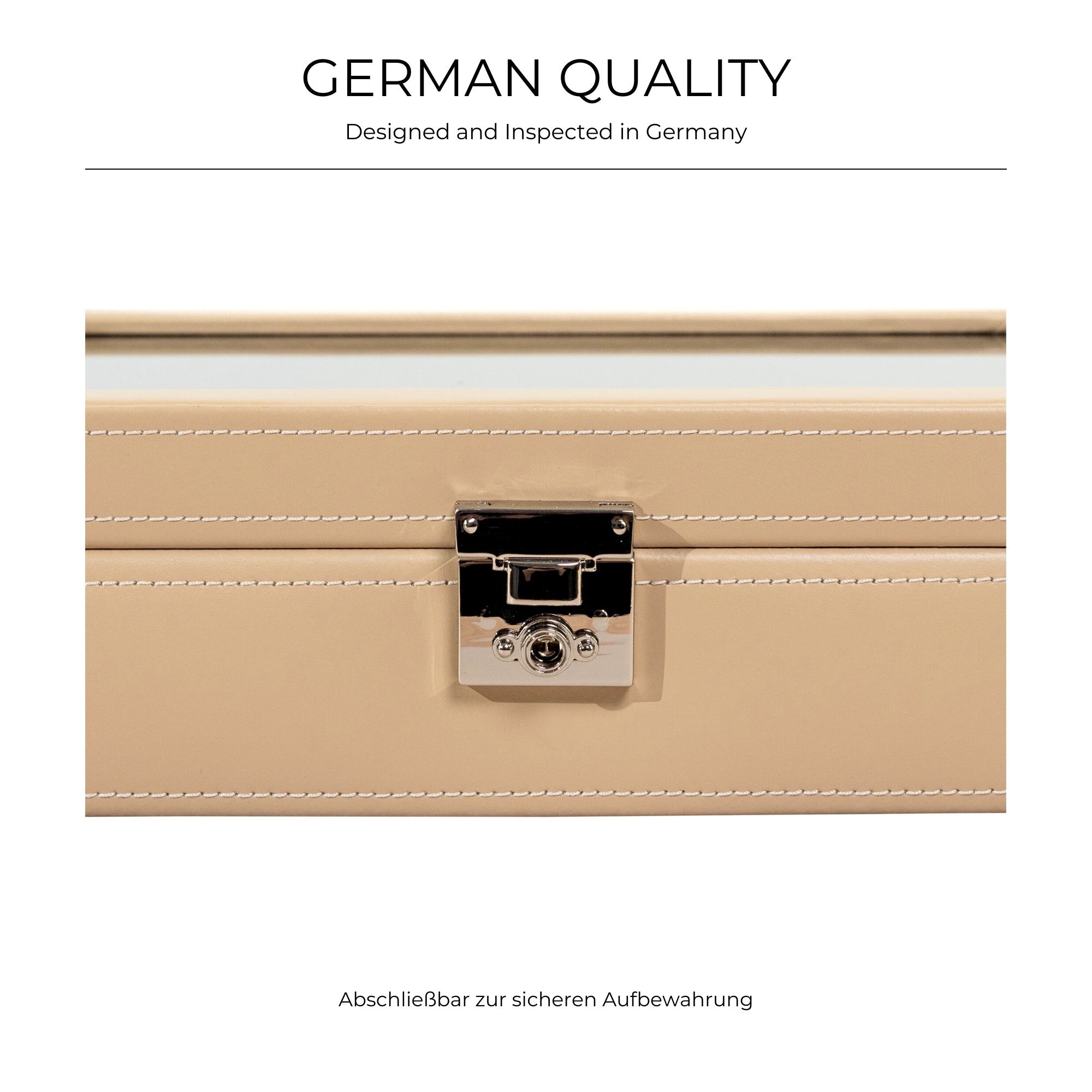 CORDOBA Uhrenbox für 10 Uhren aus Leder mit Glas
