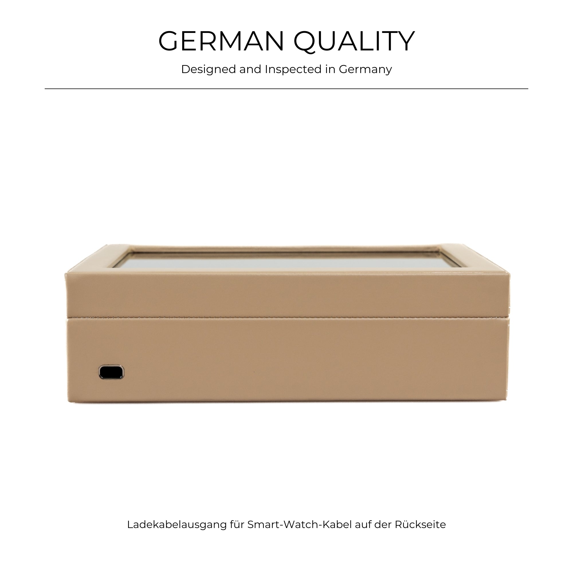 CORDOBA Uhrenbox für 10 Uhren aus Leder mit Glas