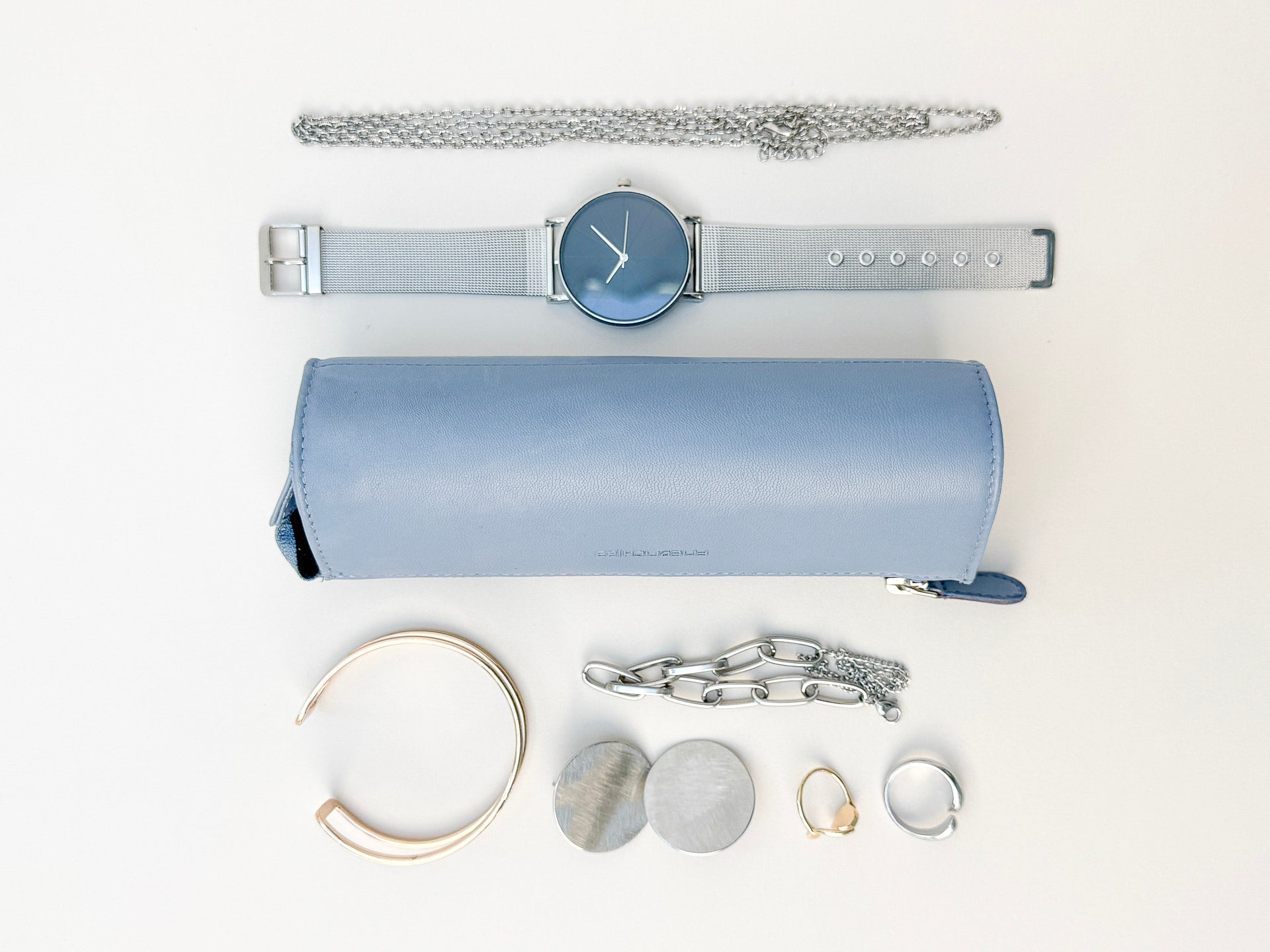 SIENNA jewelry roll make-up case - leather