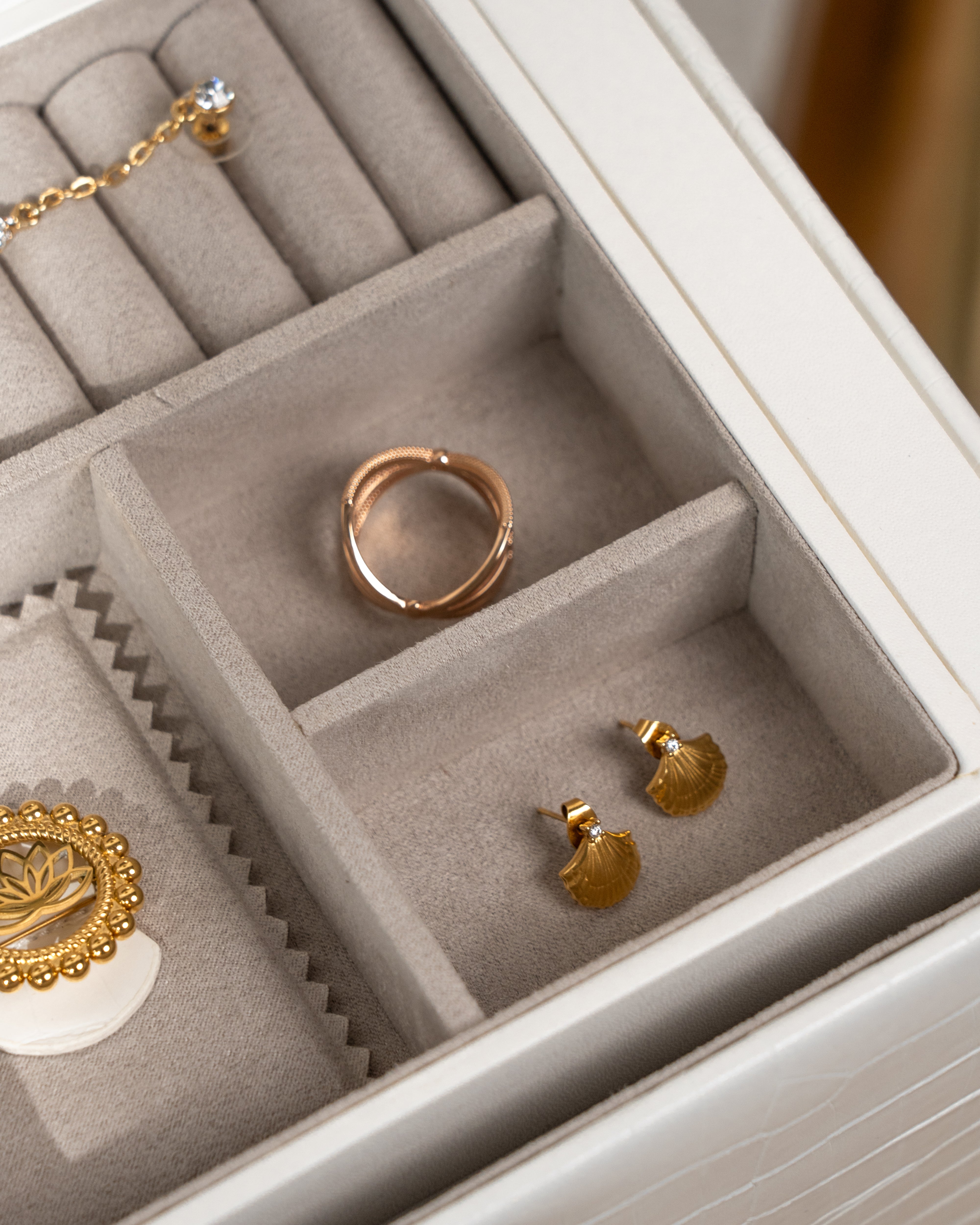 CAIMAN Großer Schmuckkasten in Kroko Optik