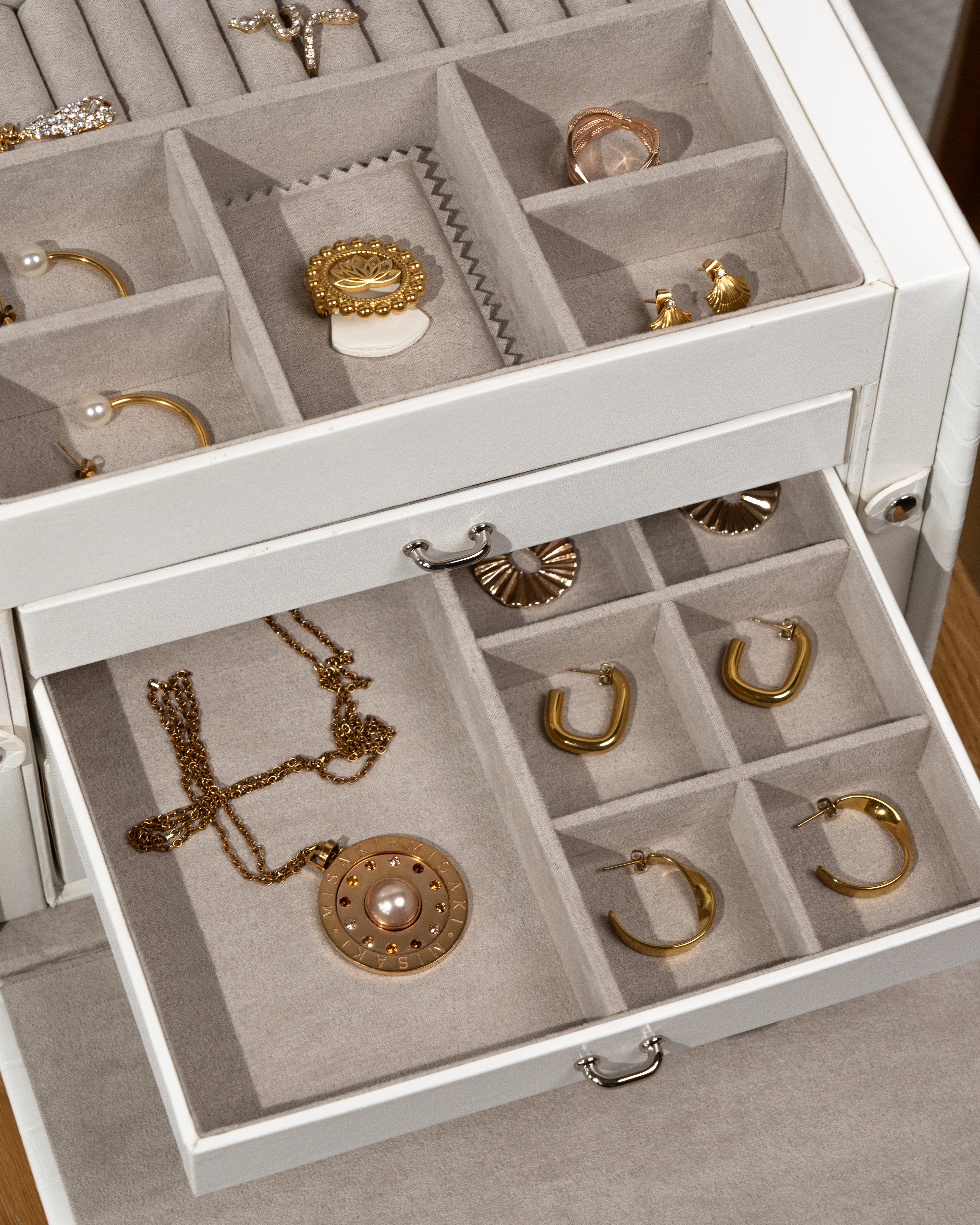 CAIMAN Großer Schmuckkasten in Kroko Optik