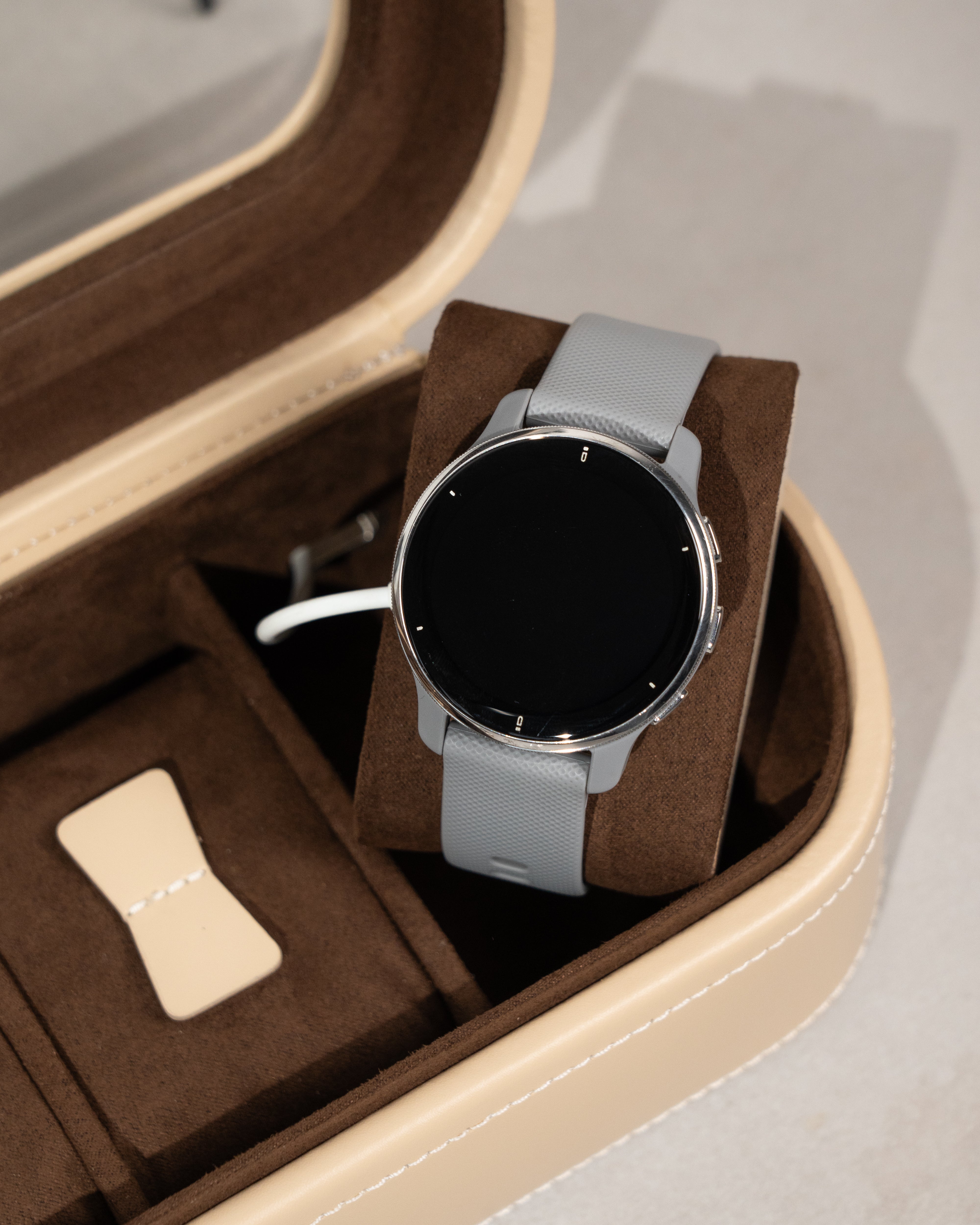 CORDOBA Uhrenbox für 5 Uhren aus Leder mit Glas