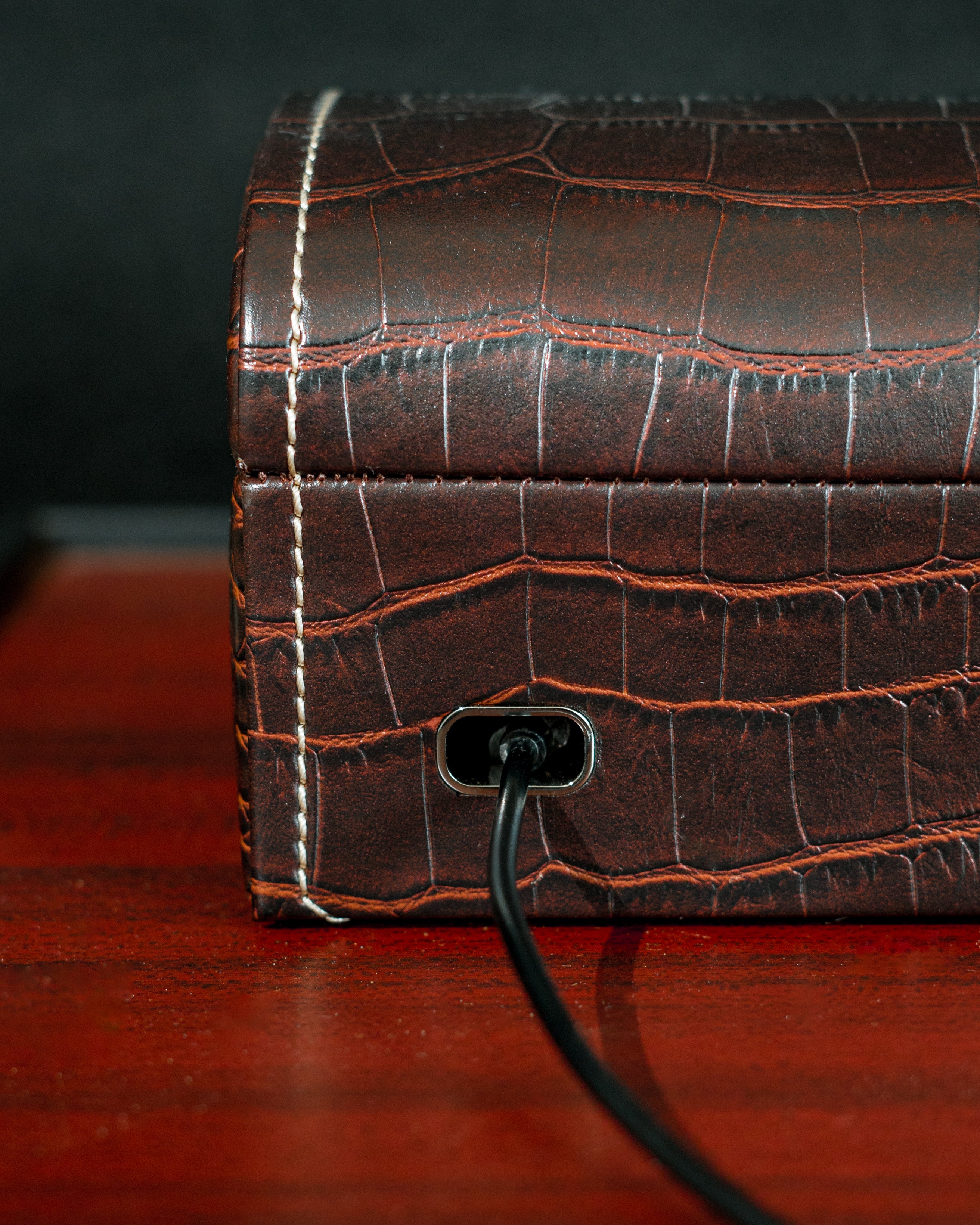 LE CROC Uhrenbox für 5 Uhren in Kroko Optik