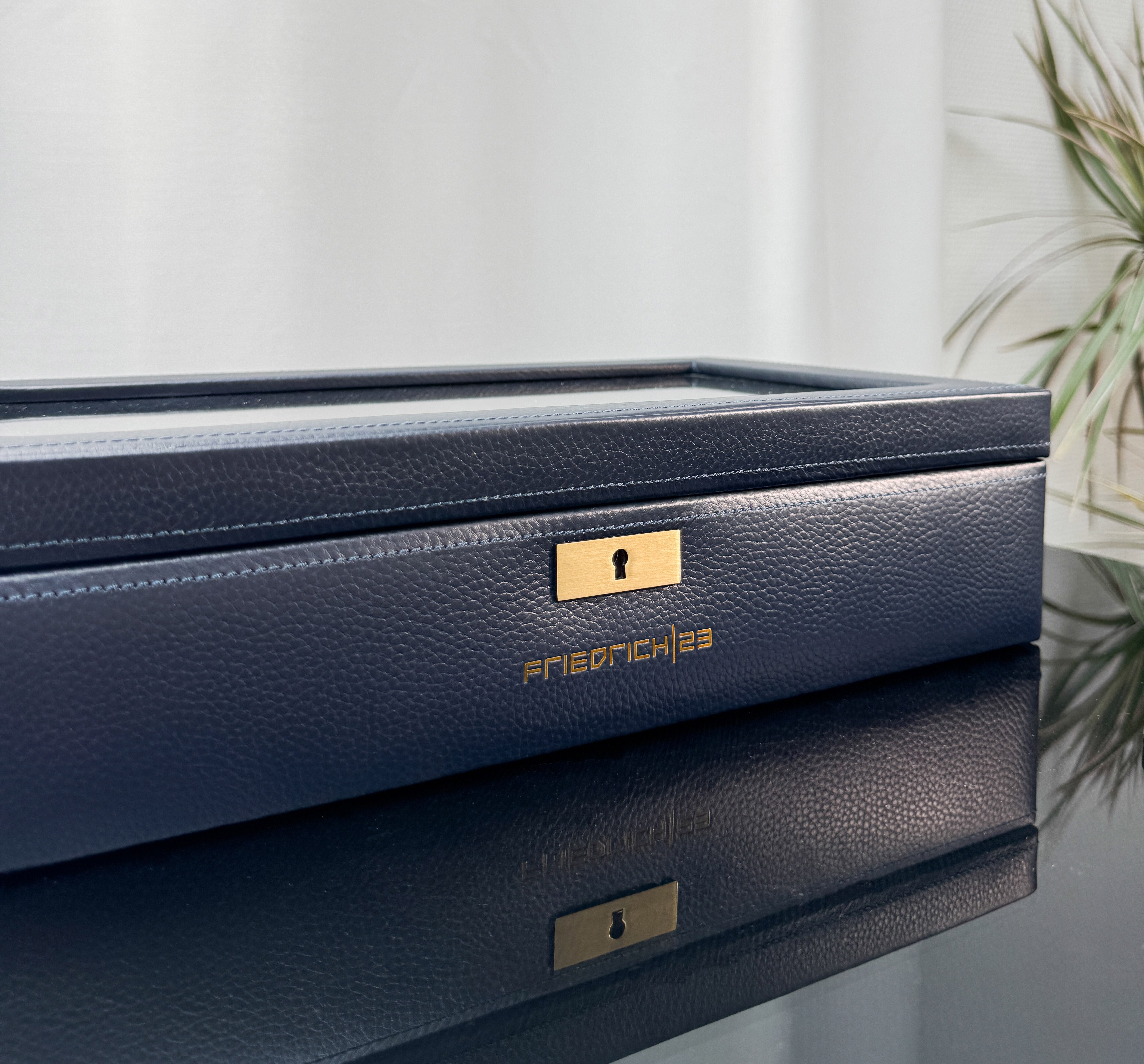 DYNASTY Uhrenbox für 8 Uhren aus Leder mit Glas
