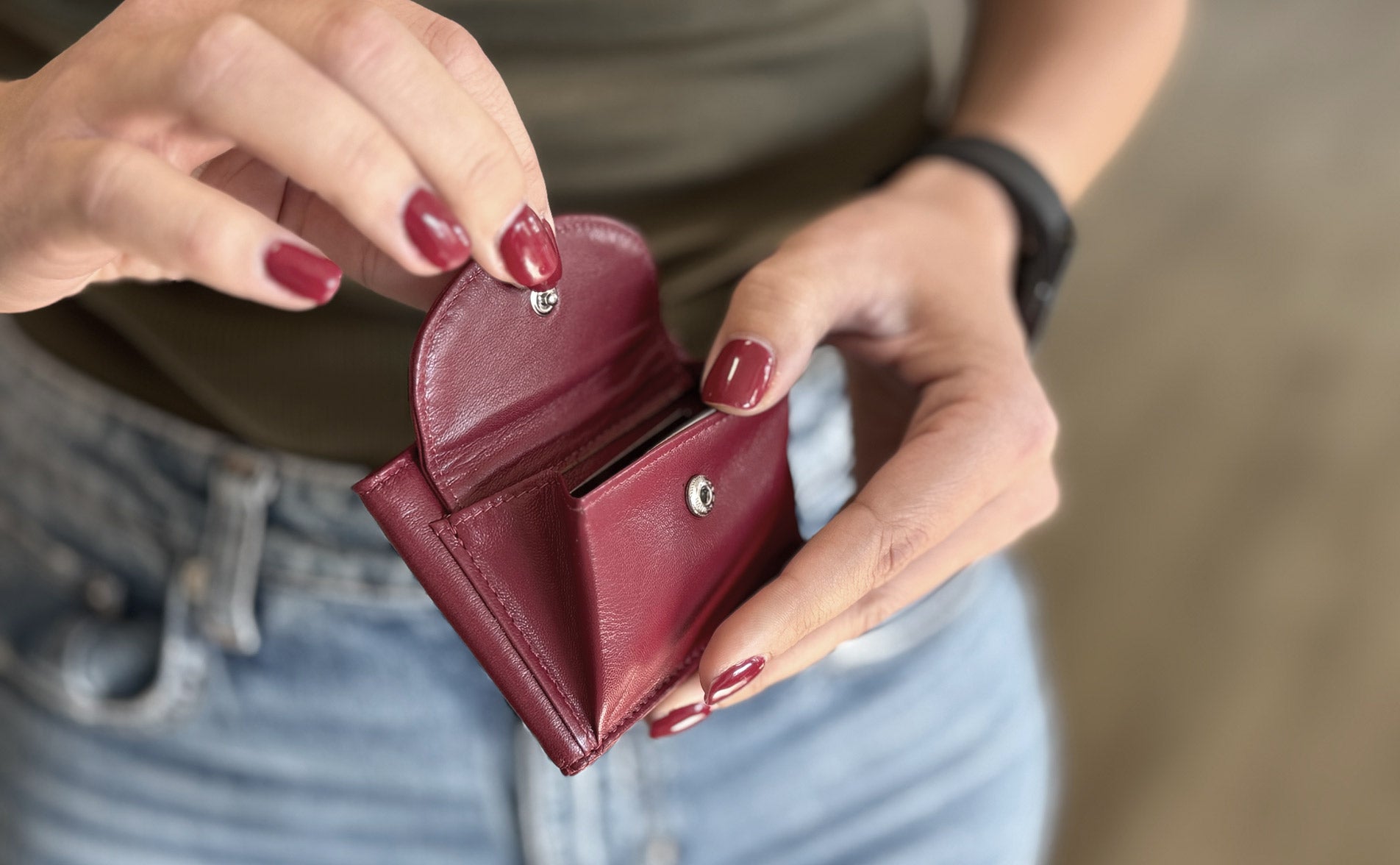 MINI wallet made of leather with RFID