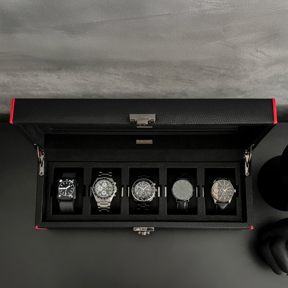 MARANELLO – 5er Uhrenbox - Genarbtes Vollrindleder