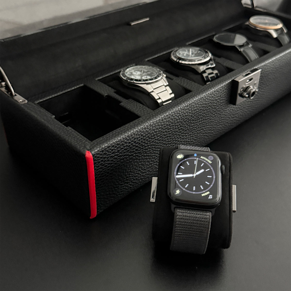MARANELLO – 5er Uhrenbox - Genarbtes Vollrindleder