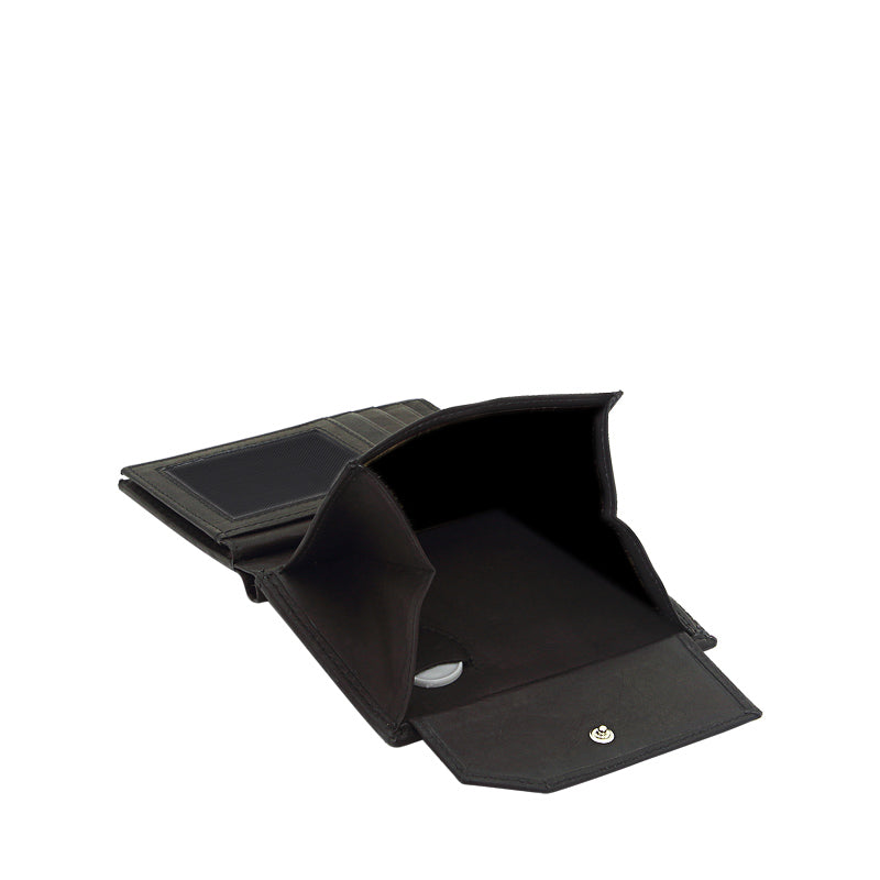 Leather wallet with RFID scan protection