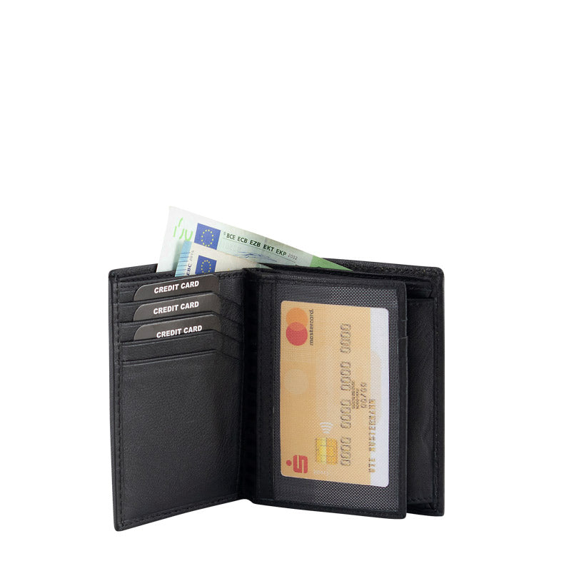 Leather wallet with RFID scan protection
