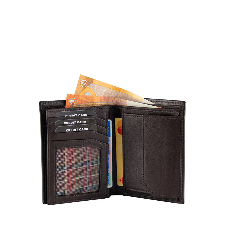Leather wallet with RFID scan protection