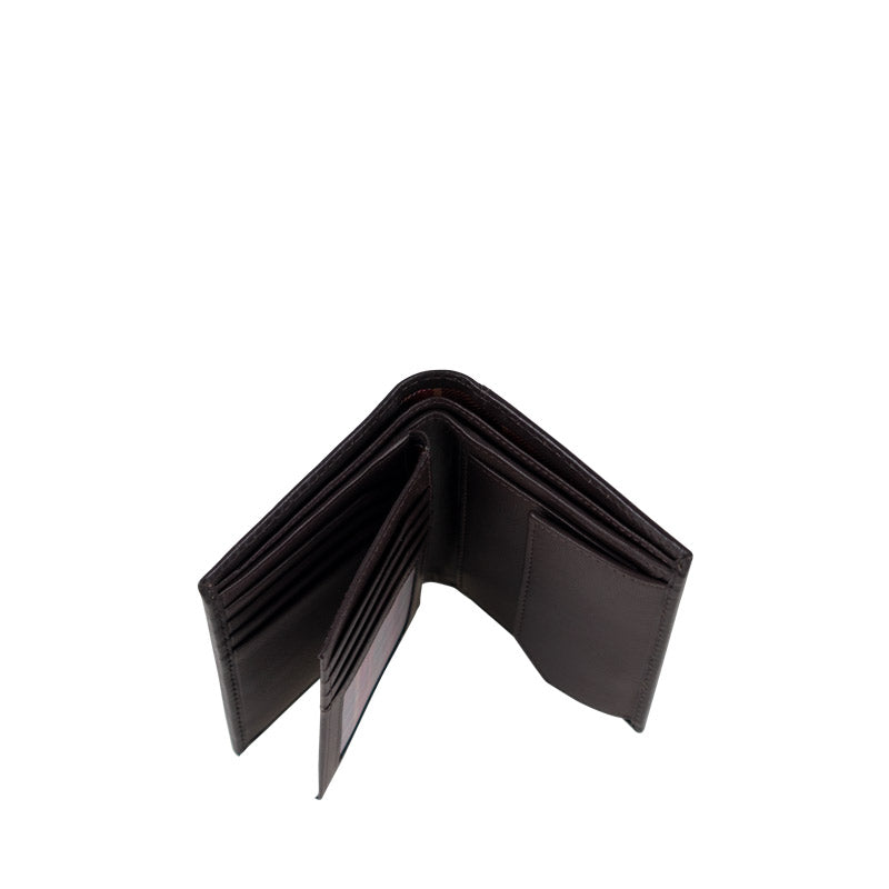 Leather wallet with RFID scan protection