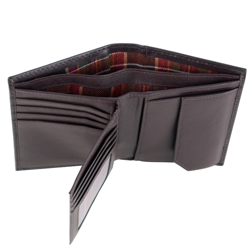 Leather wallet with RFID scan protection