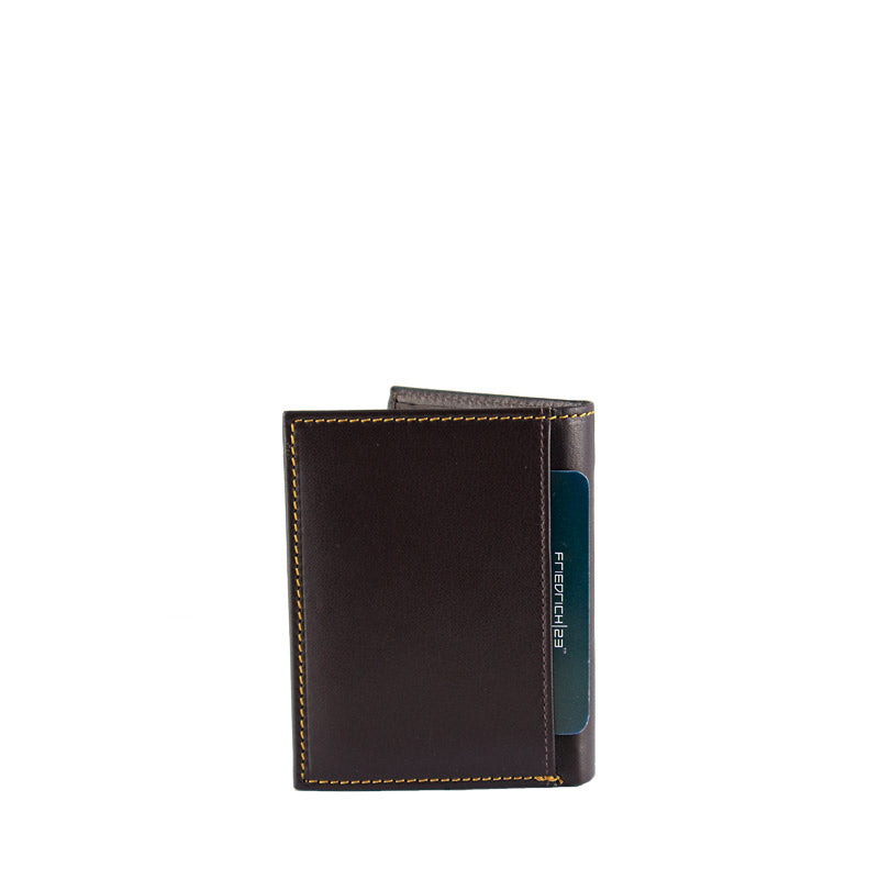 Leather wallet with RFID scan protection