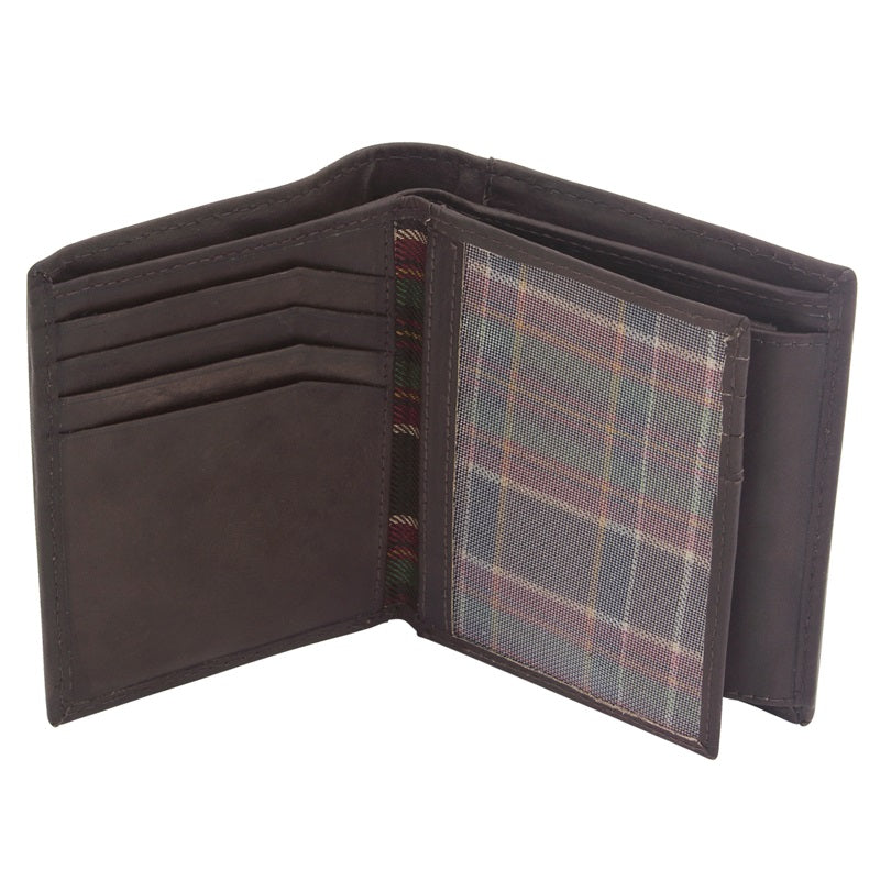 Leather wallet with RFID scan protection