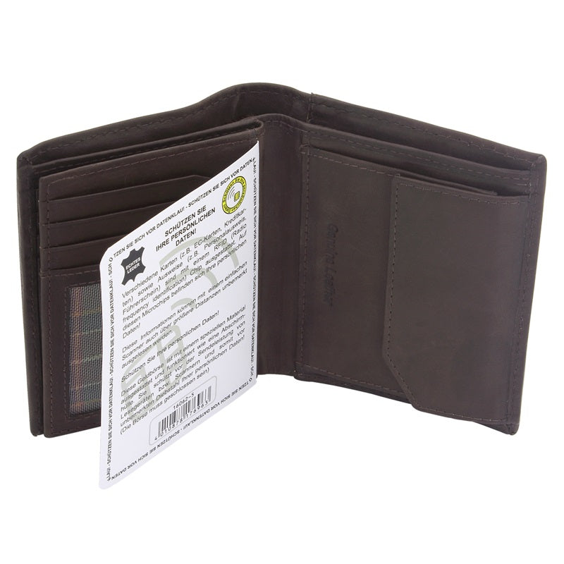 Leather wallet with RFID scan protection