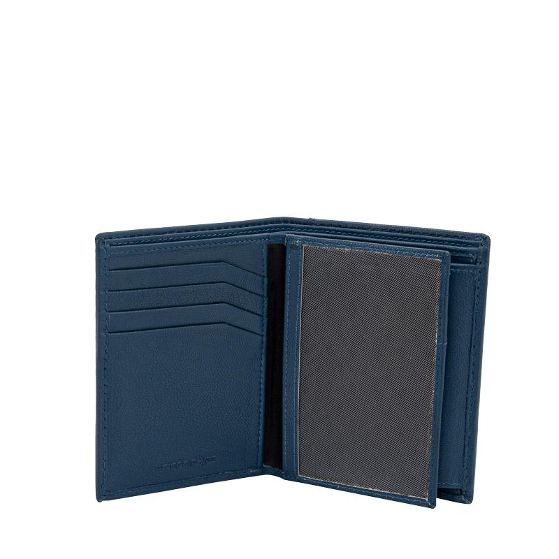 High end wallet HF Blue made of leather with RFID