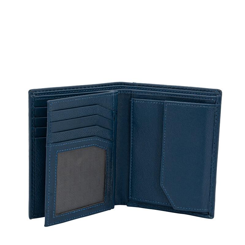 High end wallet HF Blue made of leather with RFID