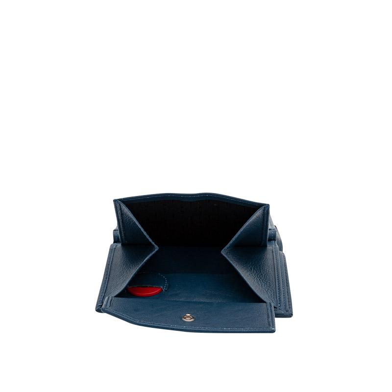 High end wallet HF Blue made of leather with RFID