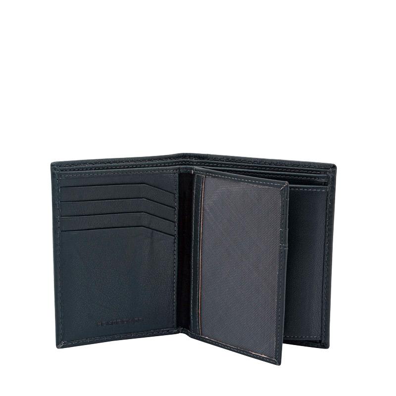 High end wallet HF Blue made of leather with RFID