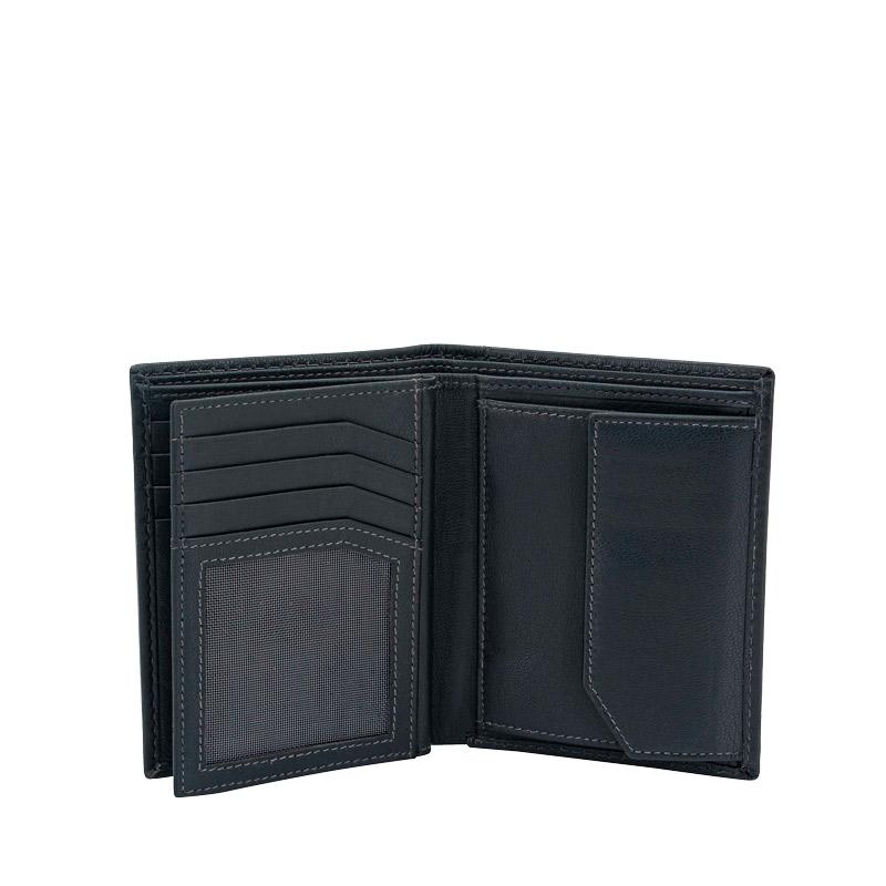 High end wallet HF Blue made of leather with RFID
