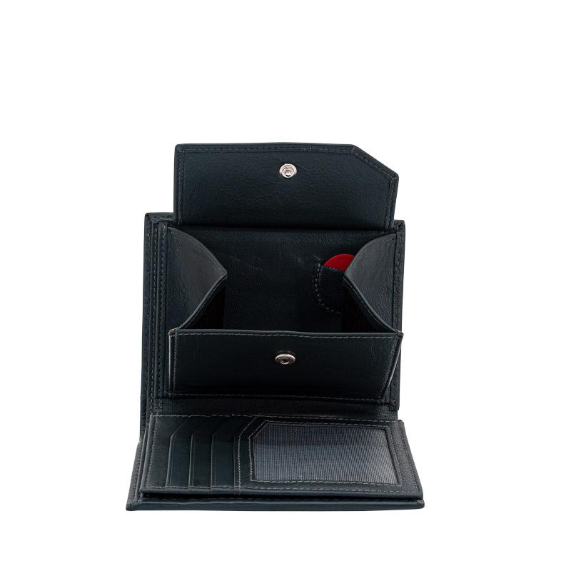 High end wallet HF Blue made of leather with RFID