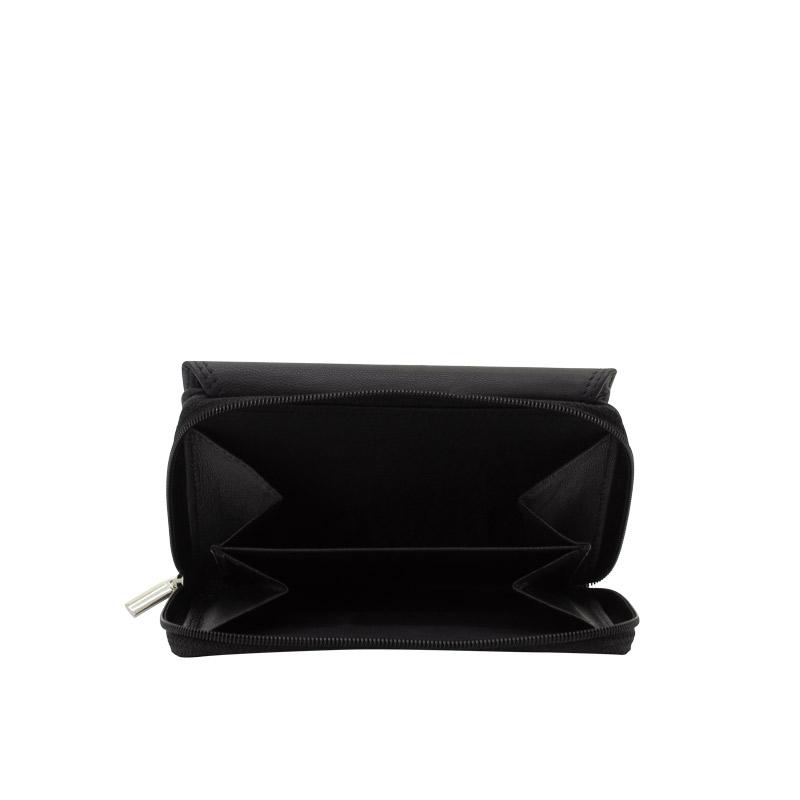 PURE BLACK Damen Geldbörse aus Leder mit RFID