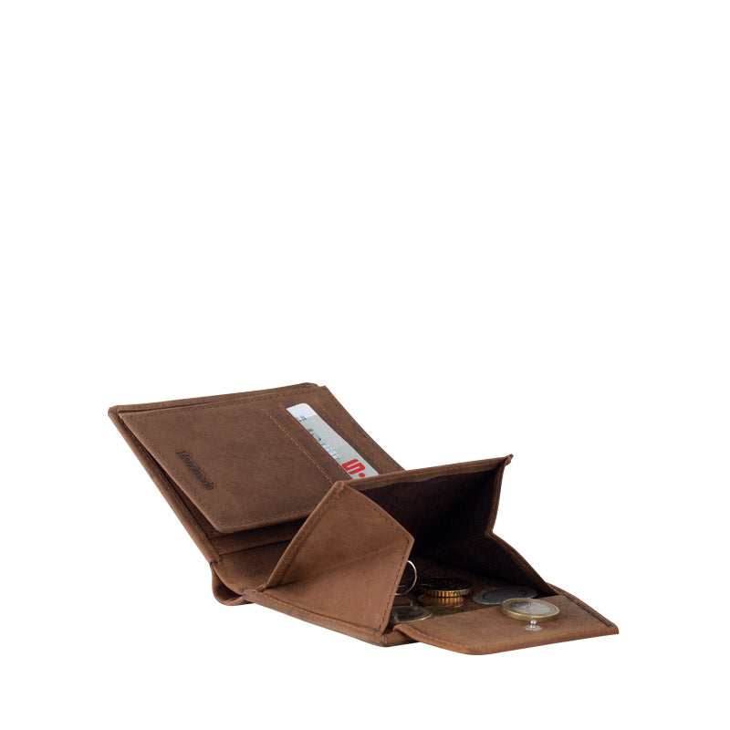 Vintage wallet men HF made of leather with RFID