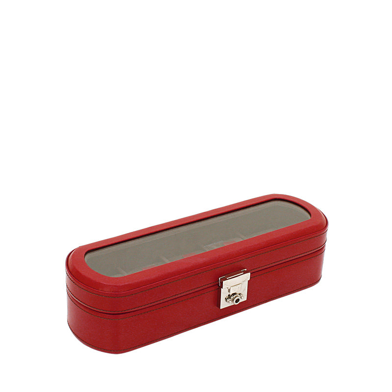 CORDOBA Uhrenbox für 5 Uhren aus Leder mit Glas
